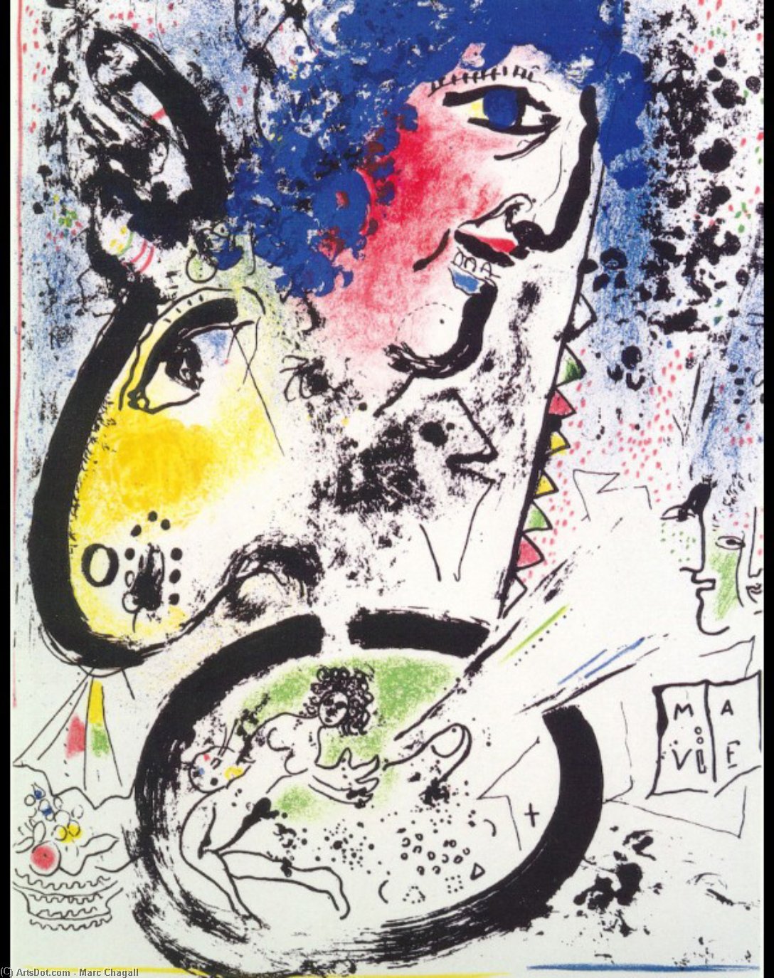 Order Oil Painting Replica Self-Portrait, 1960 by Marc Chagall (Inspired By) (1887-1985, Belarus) | ArtsDot.com
