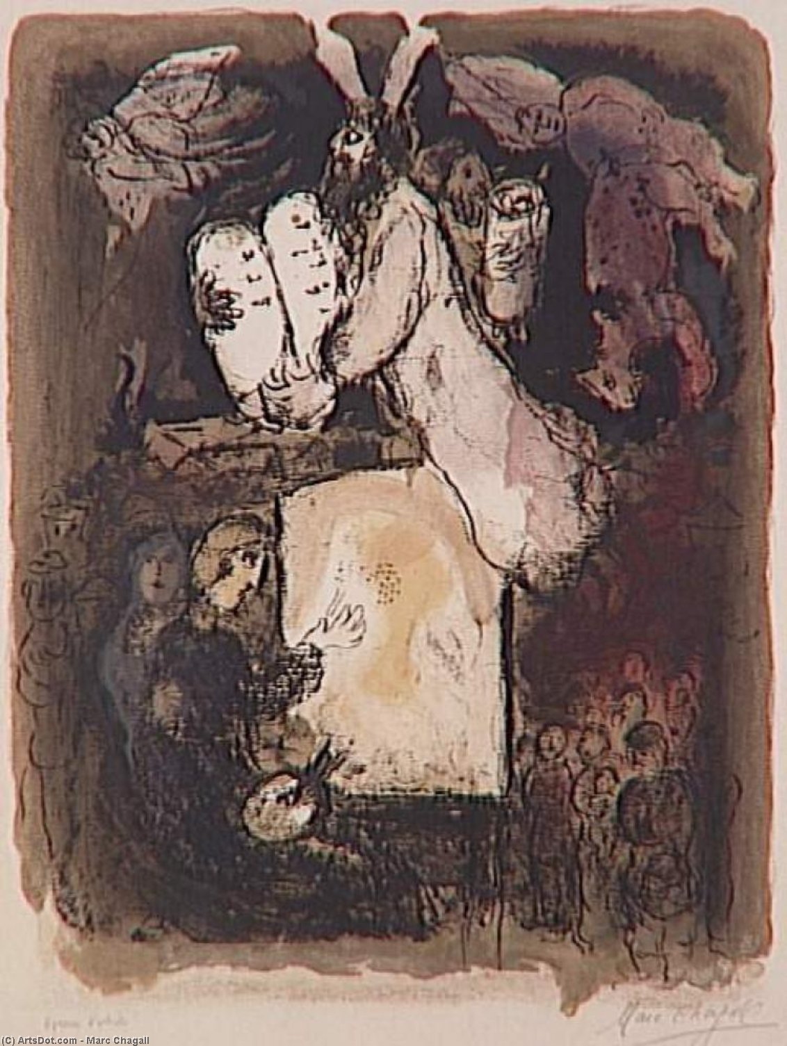 Order Paintings Reproductions The painter`s dream, 1967 by Marc Chagall (Inspired By) (1887-1985, Belarus) | ArtsDot.com