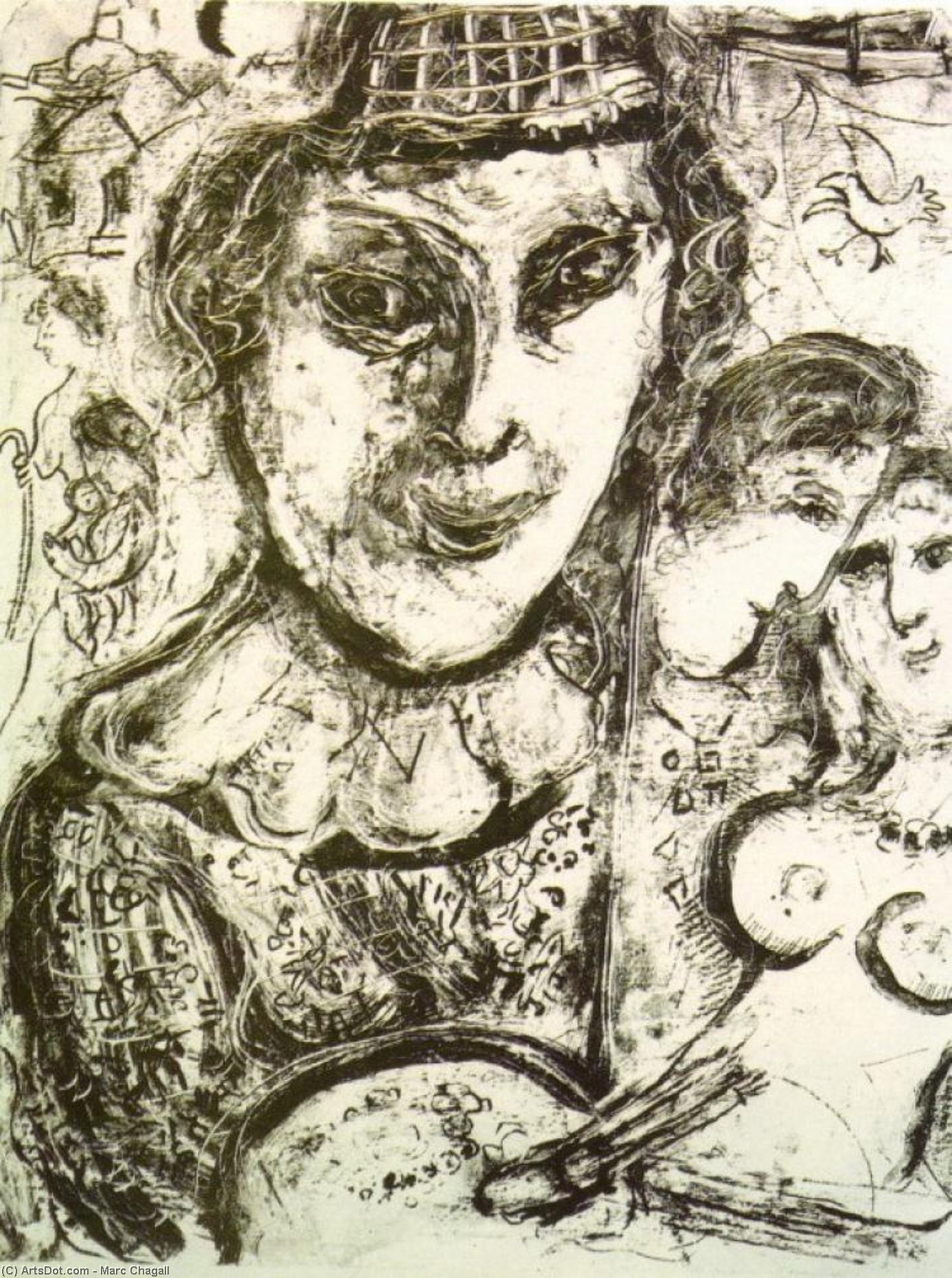 Order Oil Painting Replica Self-portrait, 1963 by Marc Chagall (Inspired By) (1887-1985, Belarus) | ArtsDot.com