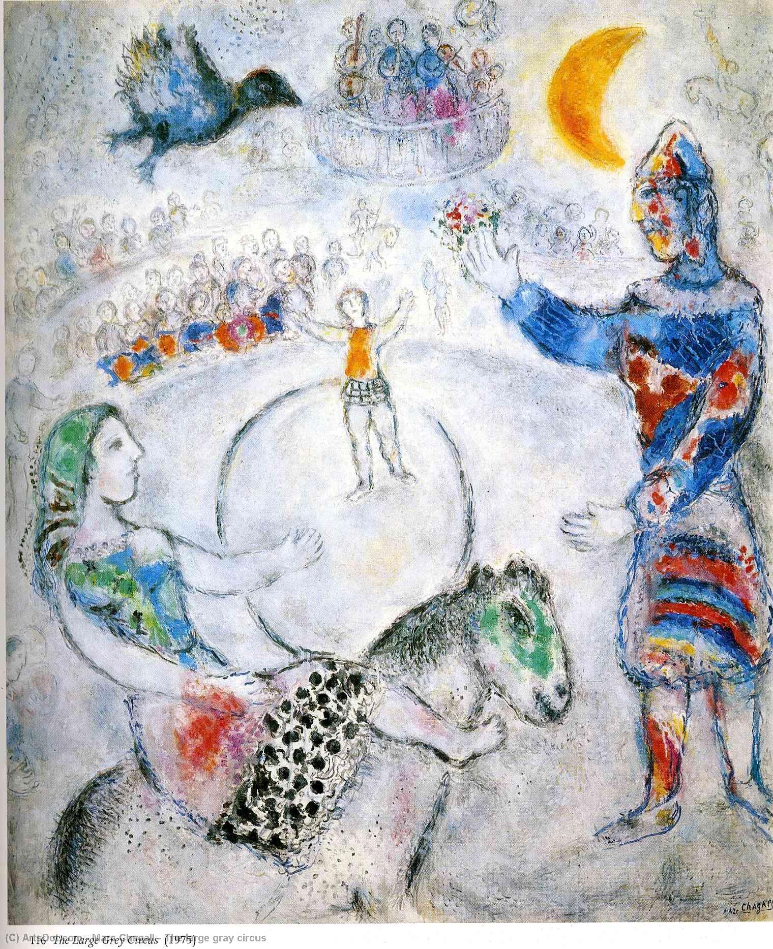 Order Art Reproductions The large gray circus, 1975 by Marc Chagall (Inspired By) (1887-1985, Belarus) | ArtsDot.com