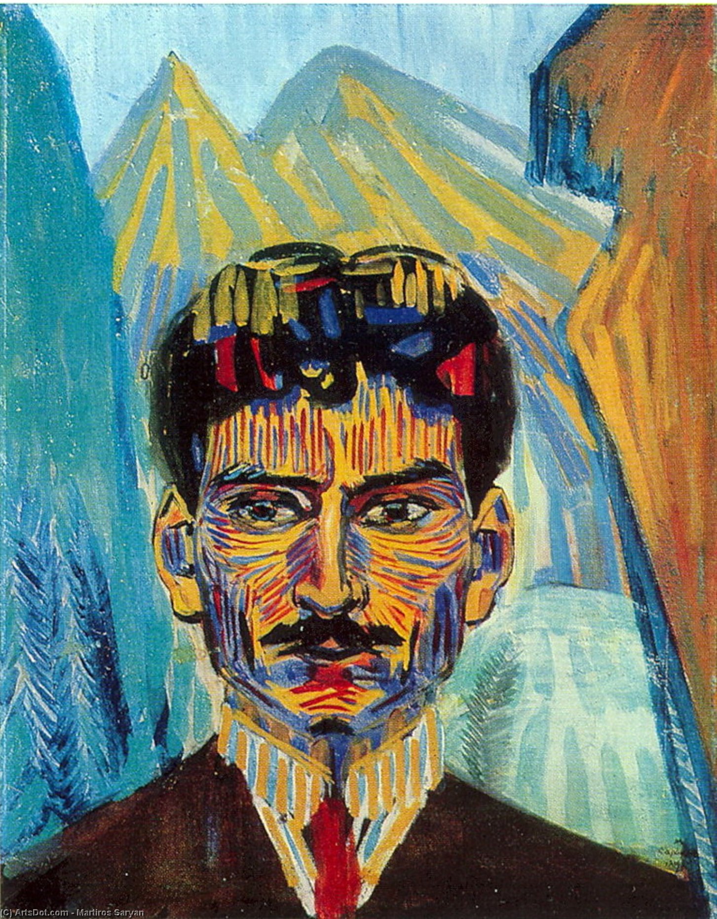 Order Oil Painting Replica Self-portrait, 1909 by Martiros Saryan (Inspired By) (1880-1972, Russia) | ArtsDot.com