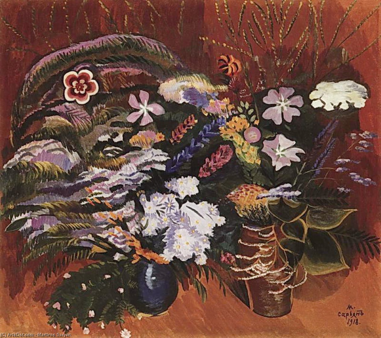 Order Oil Painting Replica Meadow flowers, 1918 by Martiros Saryan (Inspired By) (1880-1972, Russia) | ArtsDot.com