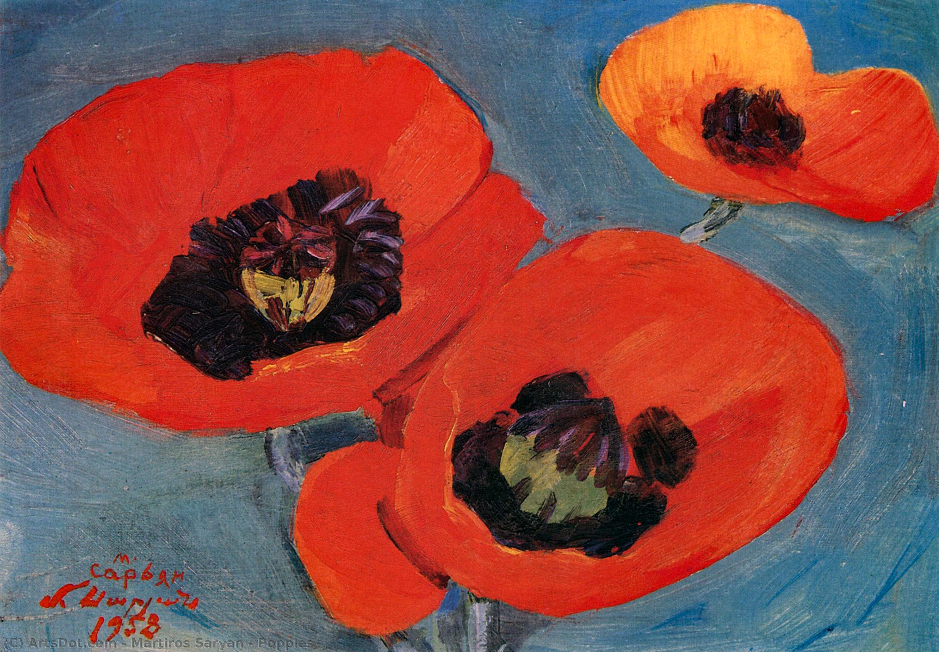 Order Artwork Replica Poppies, 1958 by Martiros Saryan (Inspired By) (1880-1972, Russia) | ArtsDot.com