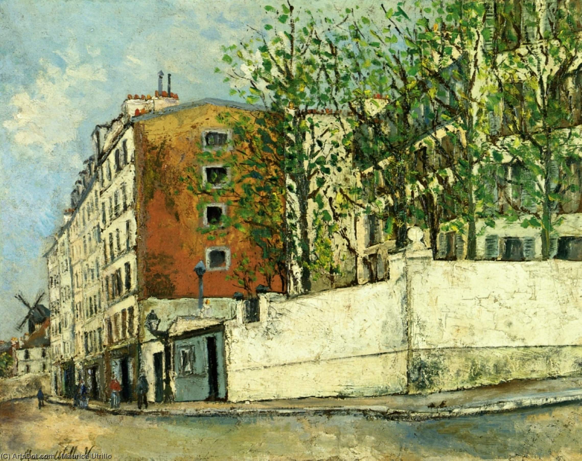 Order Art Reproductions Orchampt street near Montmartre by Maurice Utrillo (Inspired By) (1883-1955, France) | ArtsDot.com