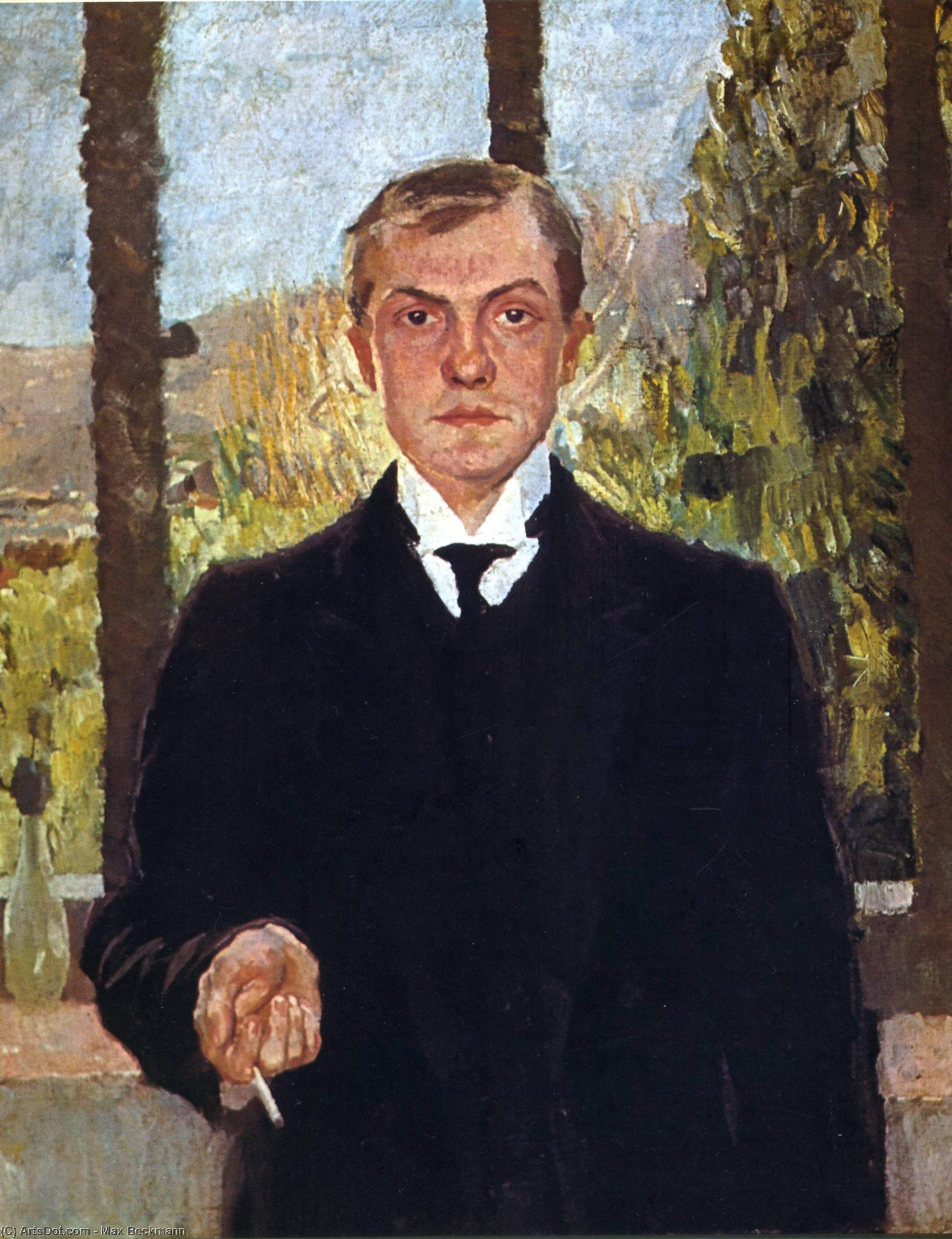 Buy Museum Art Reproductions Self-Portrait in Florence, 1907 by Max Beckmann (1884-1950, Germany) | ArtsDot.com