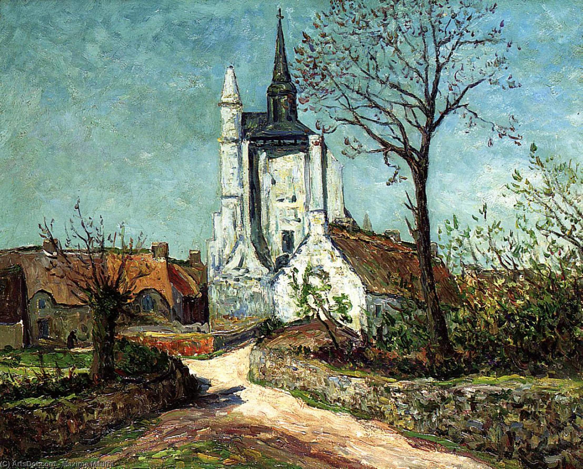 Order Paintings Reproductions The Village and Chapel of Sainte-Avoye (Morbihan), 1908 by Maxime Emile Louis Maufra (1861-1918) | ArtsDot.com