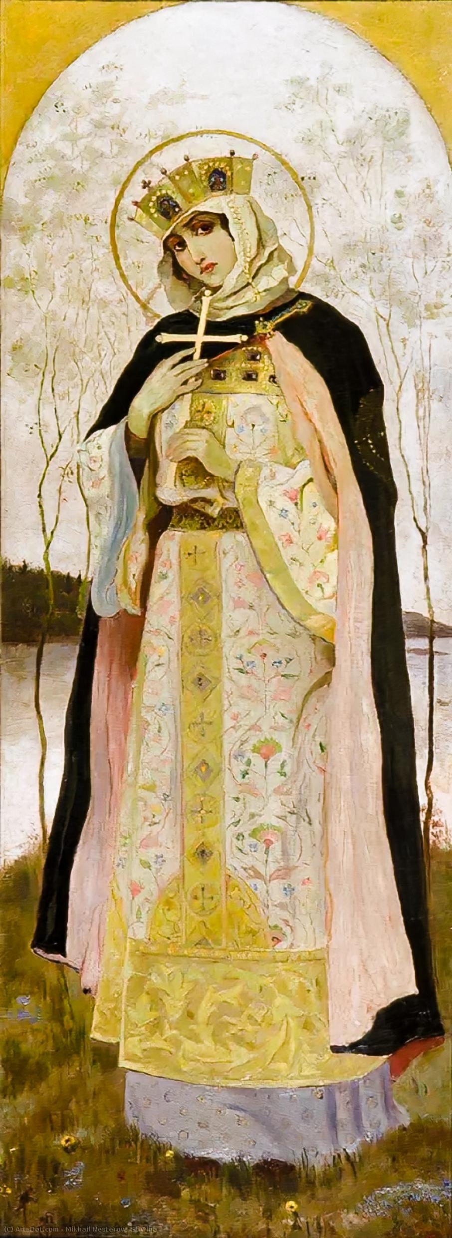 Buy Museum Art Reproductions St.Olga by Mikhail Nesterov (1862-1942, Russia) | ArtsDot.com