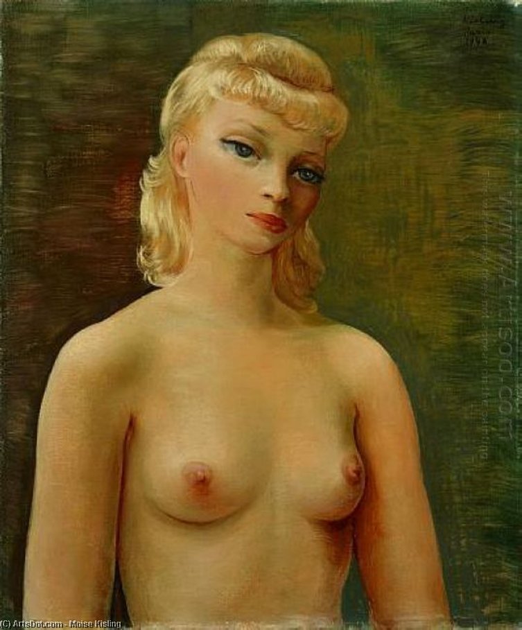 Order Art Reproductions Bust of blonde girl, 1948 by Moise Kisling (Inspired By) (1891-1953, Croatia) | ArtsDot.com