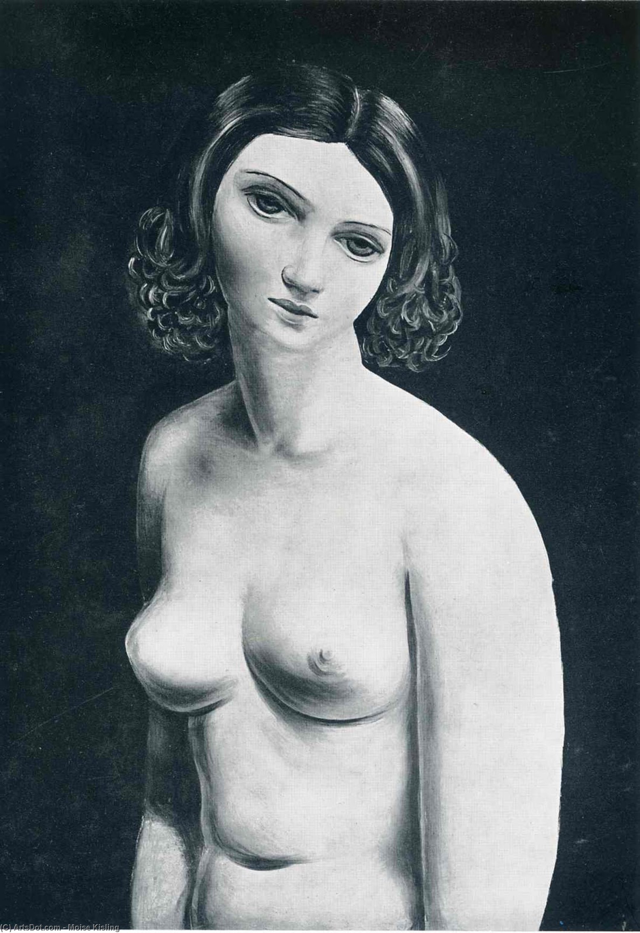 Order Oil Painting Replica Nude bust, 1929 by Moise Kisling (Inspired By) (1891-1953, Croatia) | ArtsDot.com