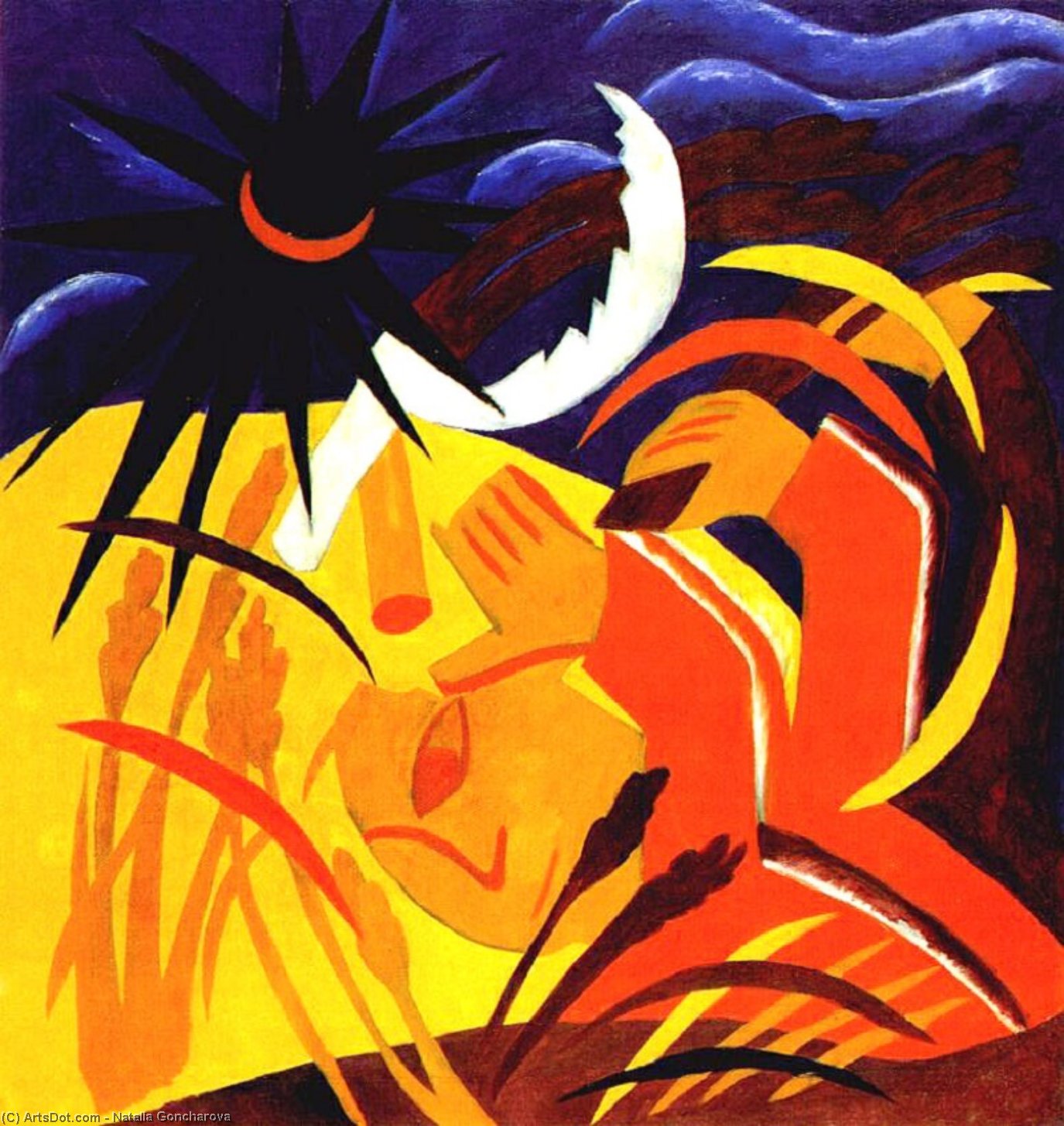Order Paintings Reproductions Harvest, 1911 by Natalia Sergeevna Goncharova (Inspired By) (1881-1962, Russia) | ArtsDot.com