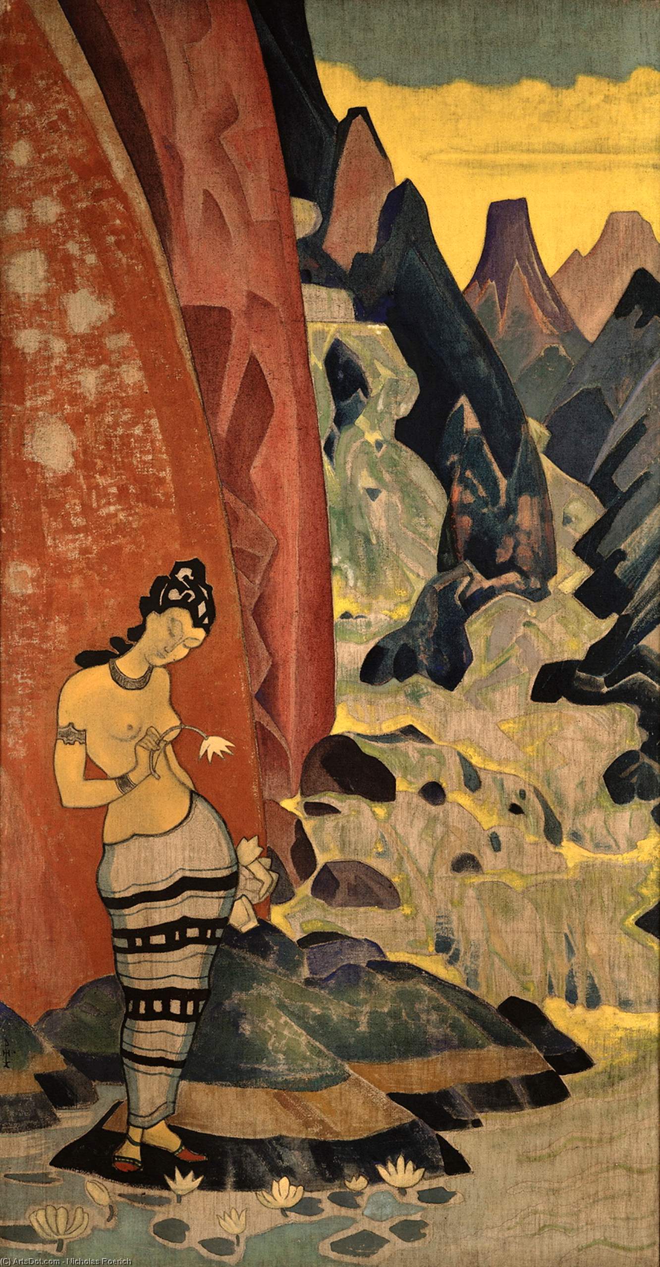 Order Oil Painting Replica Song of waterfall, 1920 by Nicholas Roerich (1874-1947, Russia) | ArtsDot.com