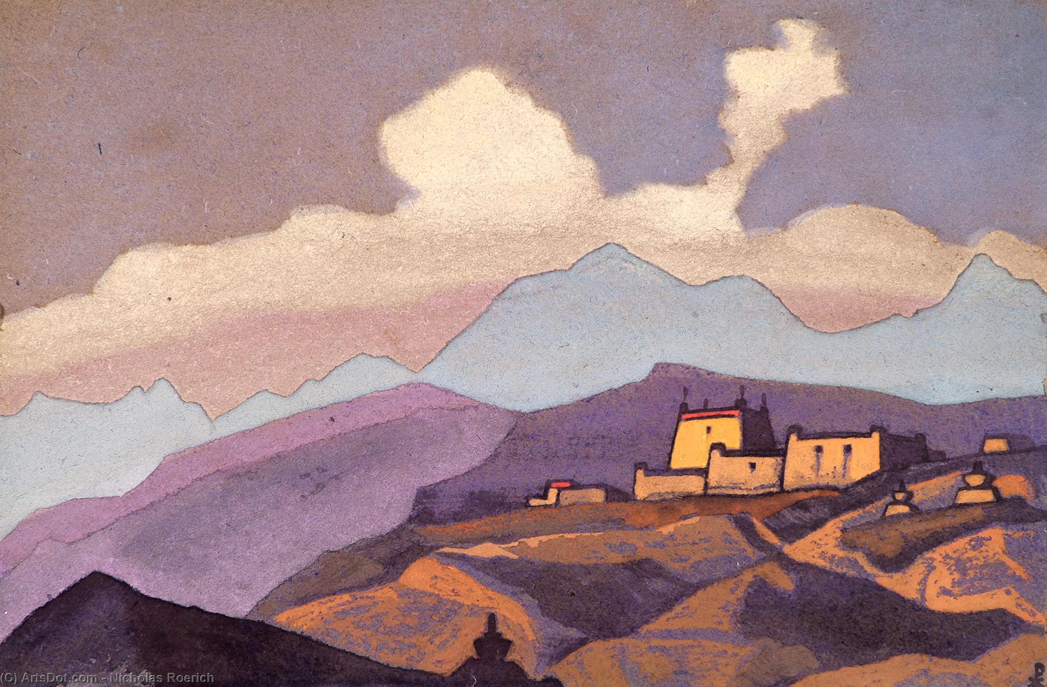 Order Art Reproductions Monastery. Tsang, Tibet., 1936 by Nicholas Roerich (1874-1947, Russia) | ArtsDot.com
