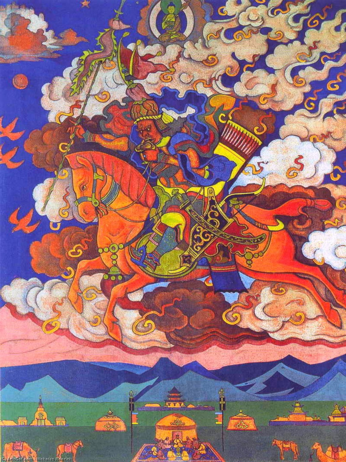 Order Oil Painting Replica Great rider. Rigden Jyepo - Messenger of Shambhala, 1927 by Nicholas Roerich (1874-1947, Russia) | ArtsDot.com