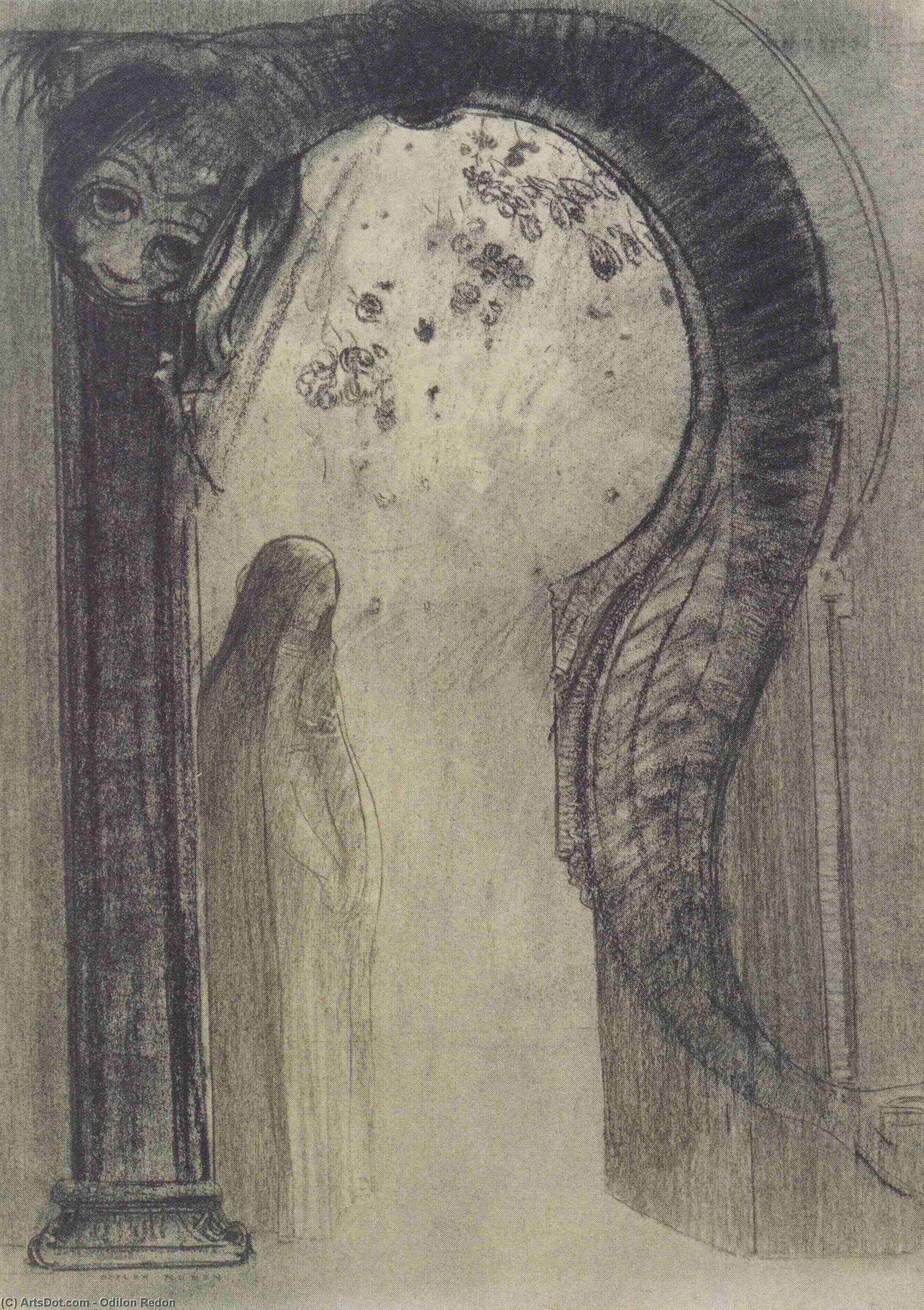 Order Oil Painting Replica Woman and Serpent, 1890 by Odilon Redon (1840-1916, France) | ArtsDot.com