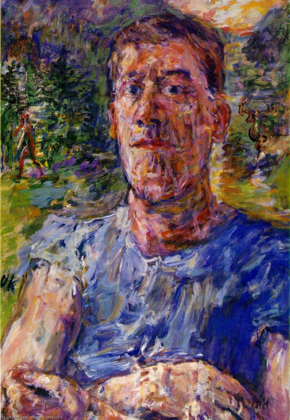 順序 油絵 「再生アーティスト」の自己肖像 お問い合わせ, 1937 バイ Oskar Kokoschka (に触発された) (1886-1980, Croatia) | ArtsDot.com