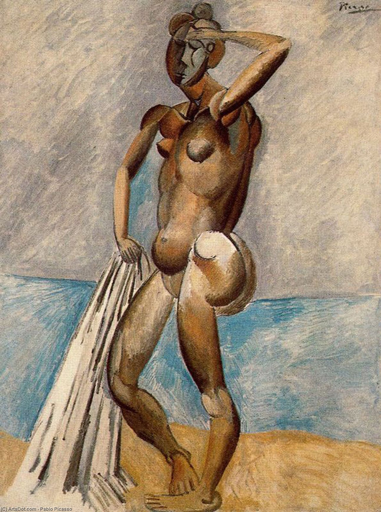 Buy Museum Art Reproductions Bather, 1908 by Pablo Picasso (Inspired By) (1881-1973, Spain) | ArtsDot.com