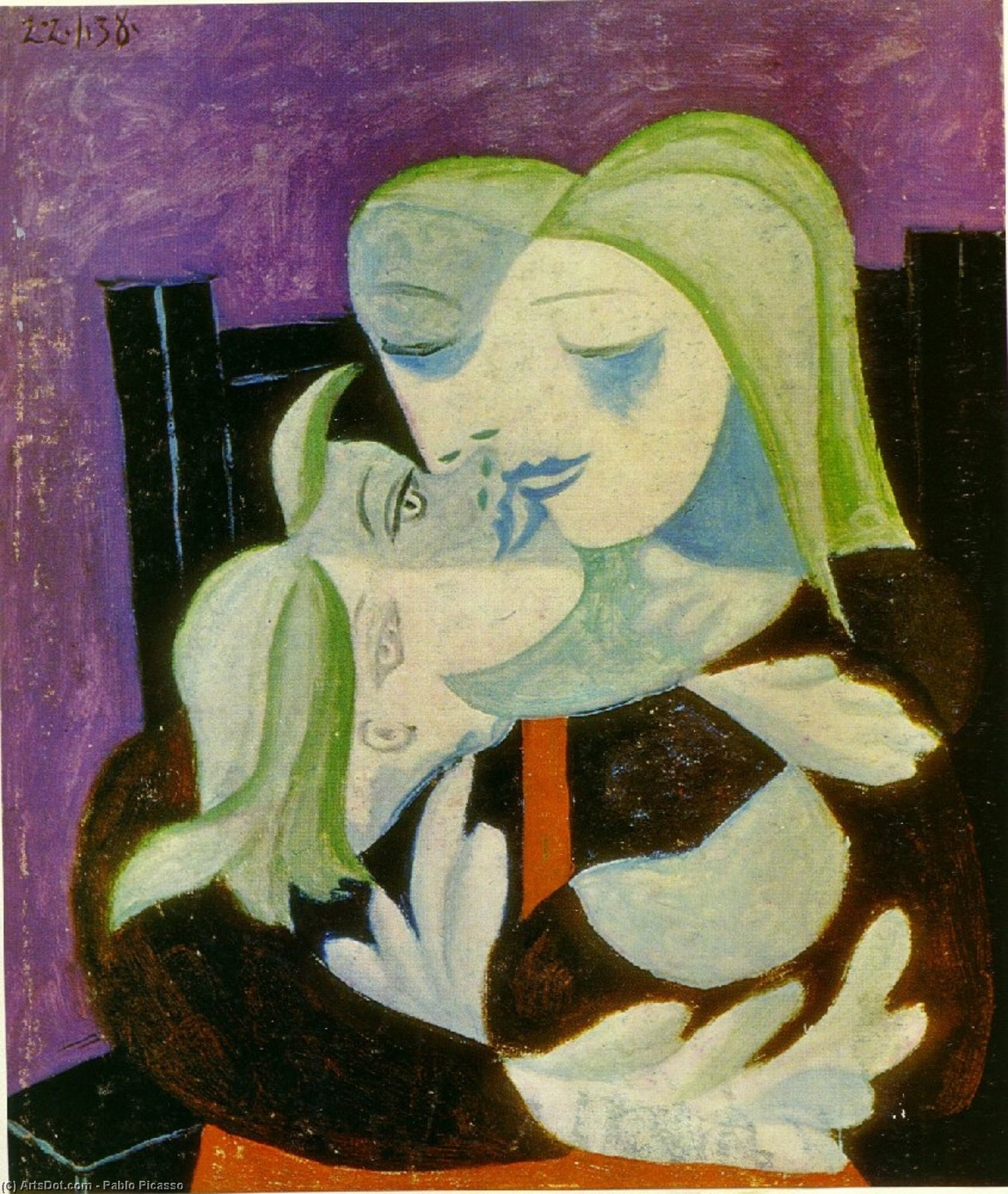 Order Oil Painting Replica Mother and child (Marie-Therese and Maya), 1938 by Pablo Picasso (Inspired By) (1881-1973, Spain) | ArtsDot.com