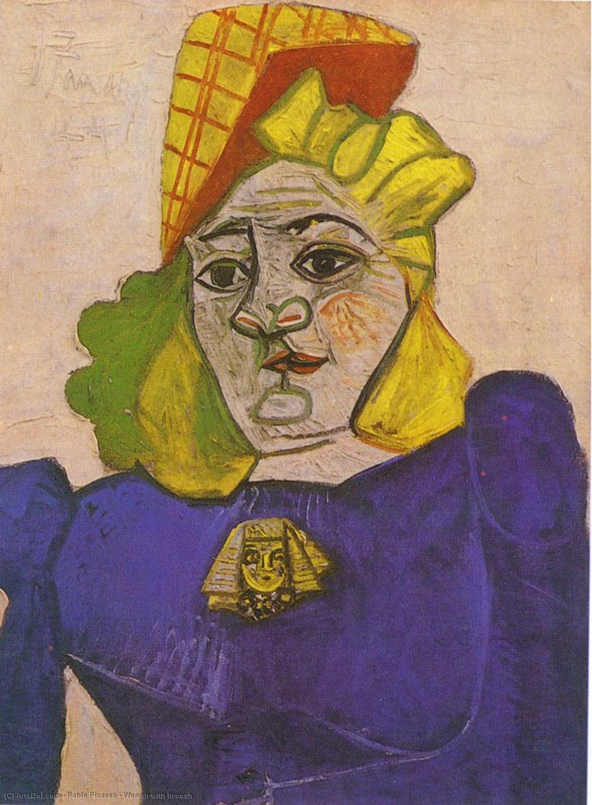 Buy Museum Art Reproductions Woman with brooch, 1944 by Pablo Picasso (Inspired By) (1881-1973, Spain) | ArtsDot.com