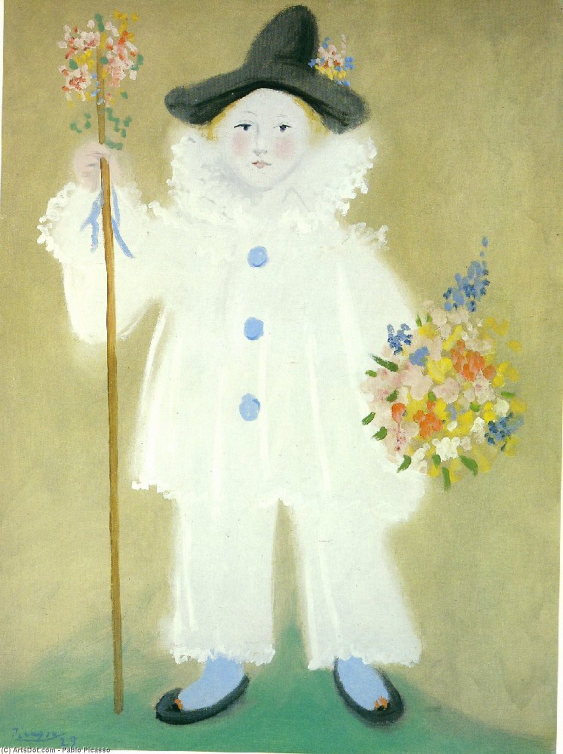 Order Oil Painting Replica Portrait of Paulo as Pierrot, 1929 by Pablo Picasso (Inspired By) (1881-1973, Spain) | ArtsDot.com