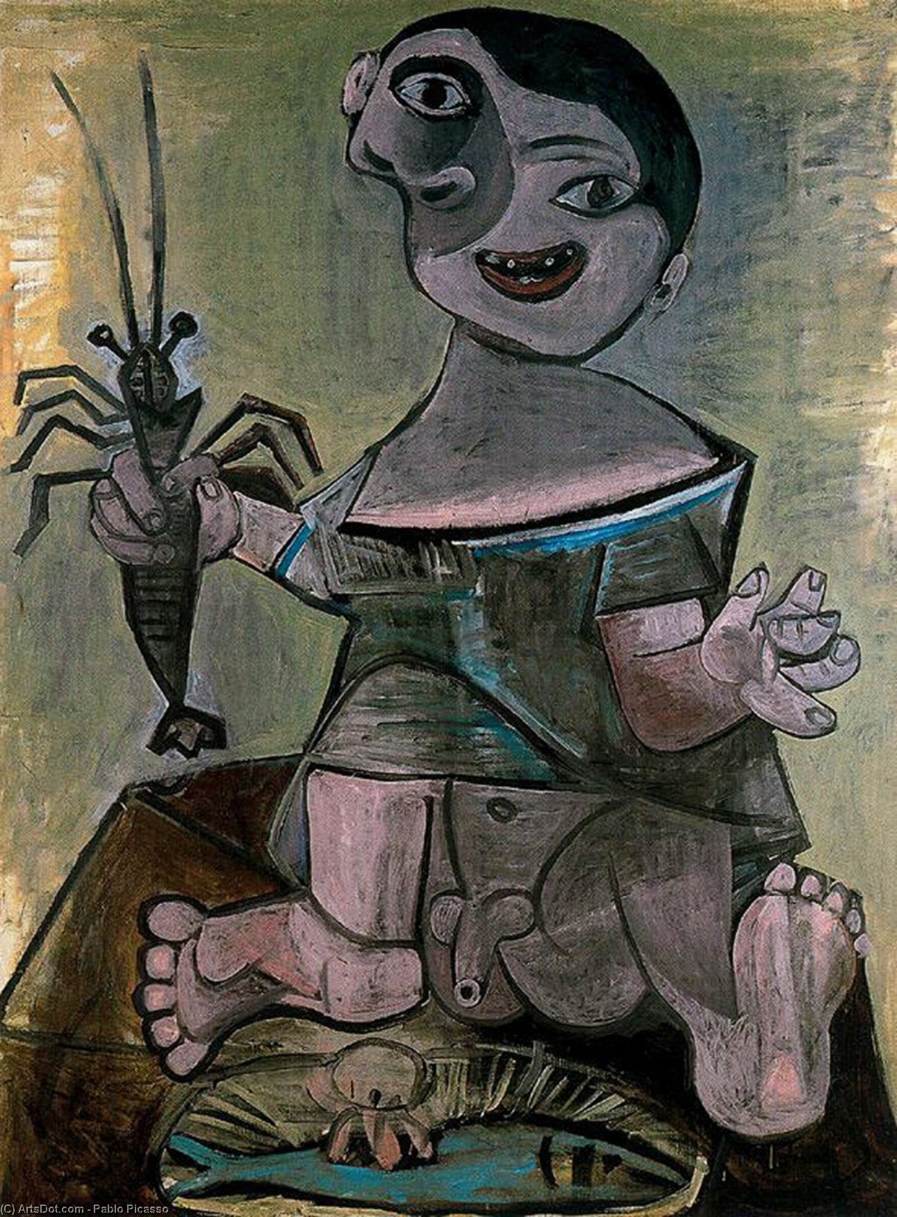 Order Oil Painting Replica Boy with a langosta, 1941 by Pablo Picasso (Inspired By) (1881-1973, Spain) | ArtsDot.com