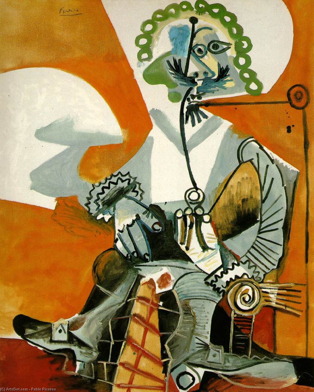 Buy Museum Art Reproductions The Man with a Pipe, 1968 by Pablo Picasso (Inspired By) (1881-1973, Spain) | ArtsDot.com