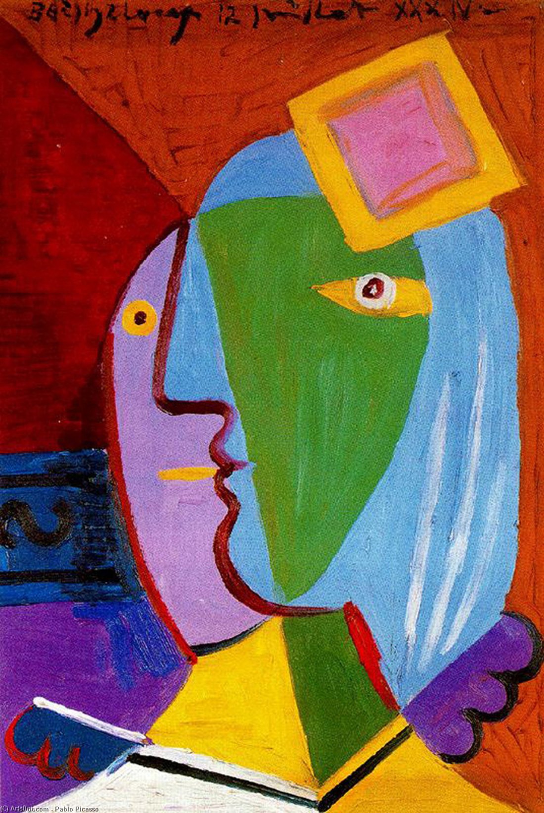 Buy Museum Art Reproductions Woman with cap, 1934 by Pablo Picasso (Inspired By) (1881-1973, Spain) | ArtsDot.com