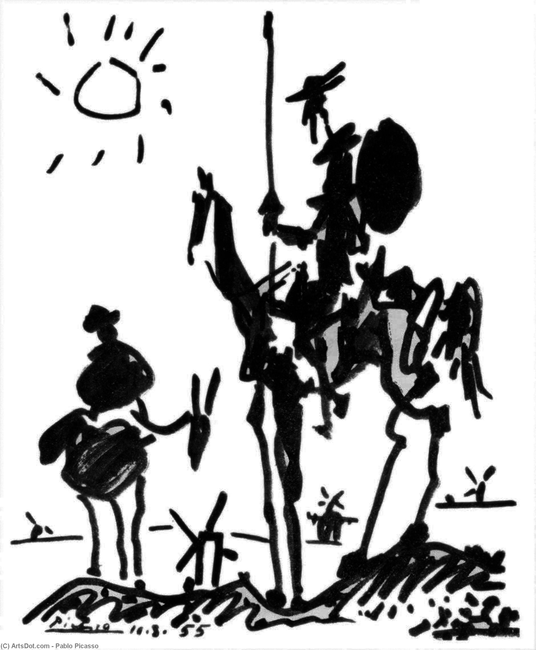 Order Art Reproductions Don Quixote, 1955 by Pablo Picasso (Inspired By) (1881-1973, Spain) | ArtsDot.com