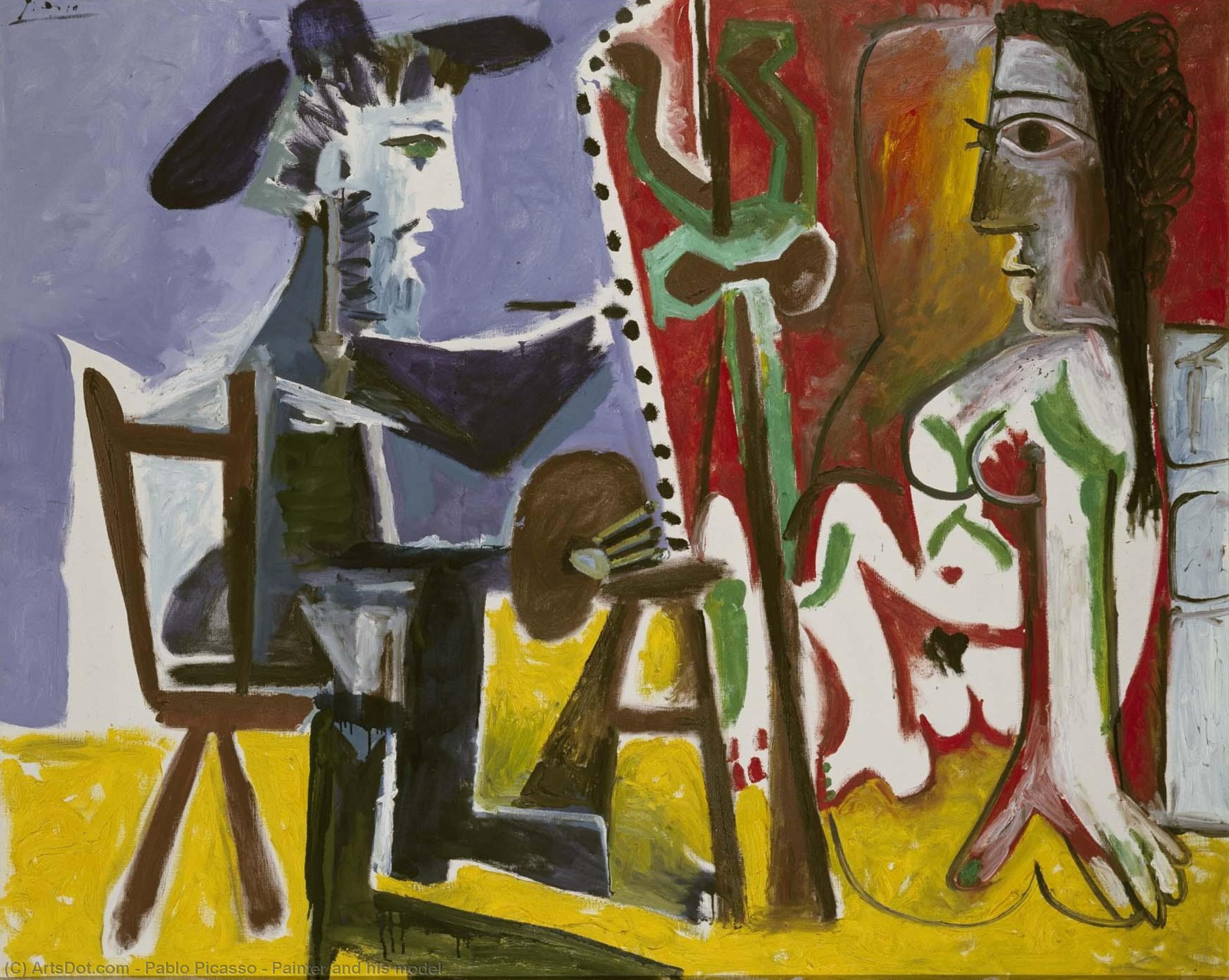 Order Artwork Replica Painter and his model, 1963 by Pablo Picasso (Inspired By) (1881-1973, Spain) | ArtsDot.com