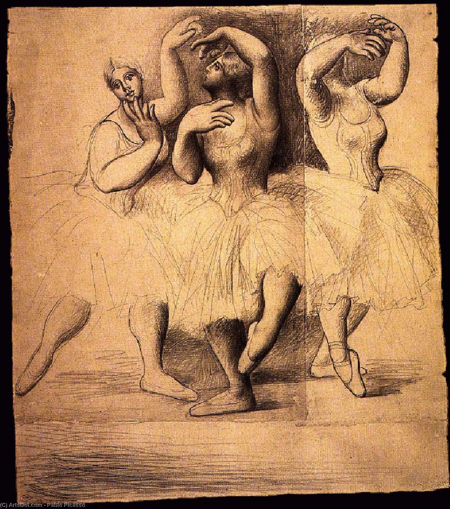 Order Paintings Reproductions Three dancers, 1919 by Pablo Picasso (Inspired By) (1881-1973, Spain) | ArtsDot.com