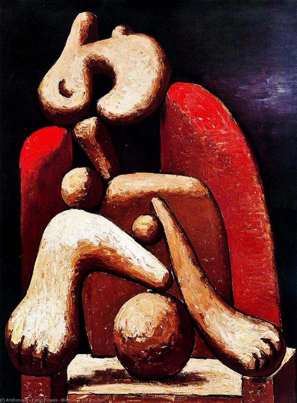 Order Art Reproductions Woman in red armchair, 1932 by Pablo Picasso (Inspired By) (1881-1973, Spain) | ArtsDot.com