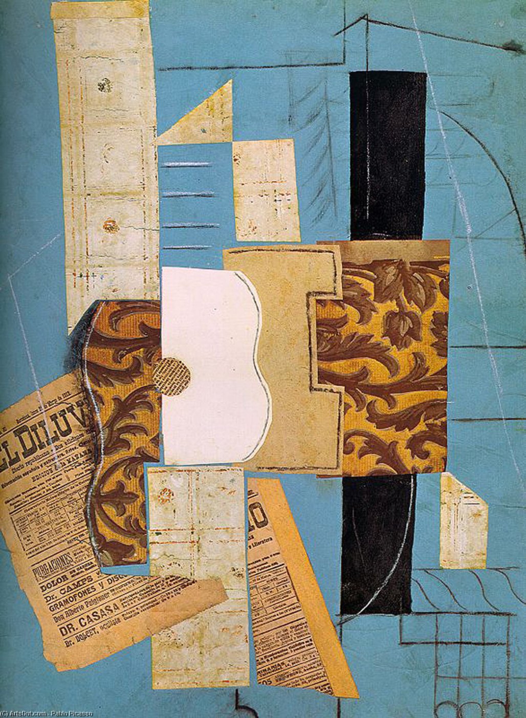 Order Art Reproductions The guitar, 1913 by Pablo Picasso (Inspired By) (1881-1973, Spain) | ArtsDot.com