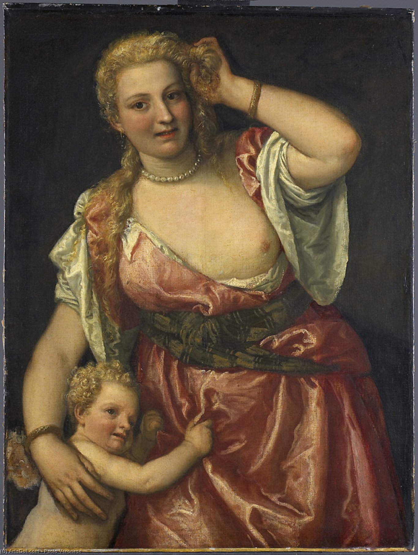 Order Paintings Reproductions Venus and Amor, 1575 by Paolo Veronese (1528-1588, Italy) | ArtsDot.com