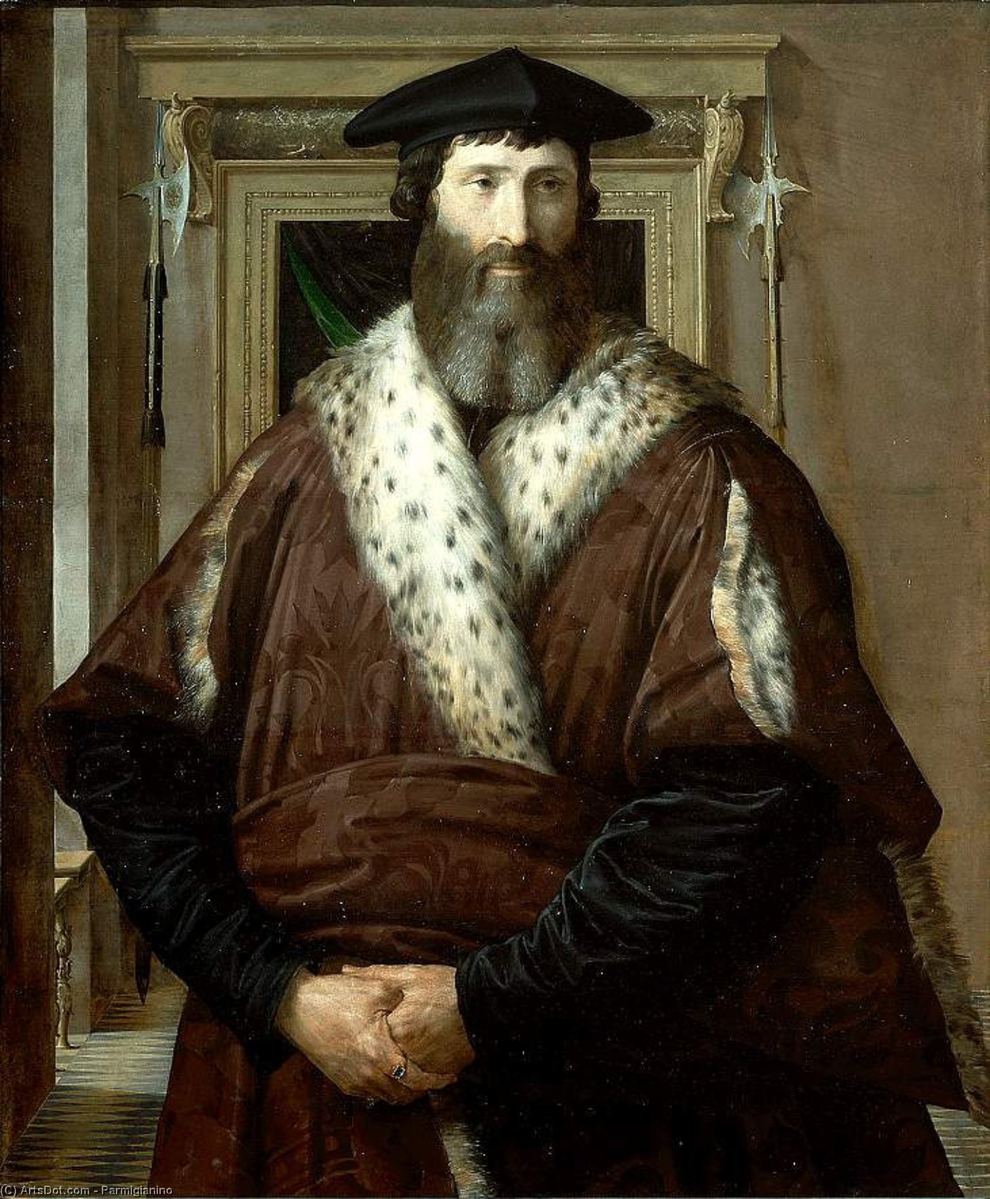 Order Paintings Reproductions Malatesta Baglioni, 1537 by Parmigianino (1503-1540, Italy) | ArtsDot.com