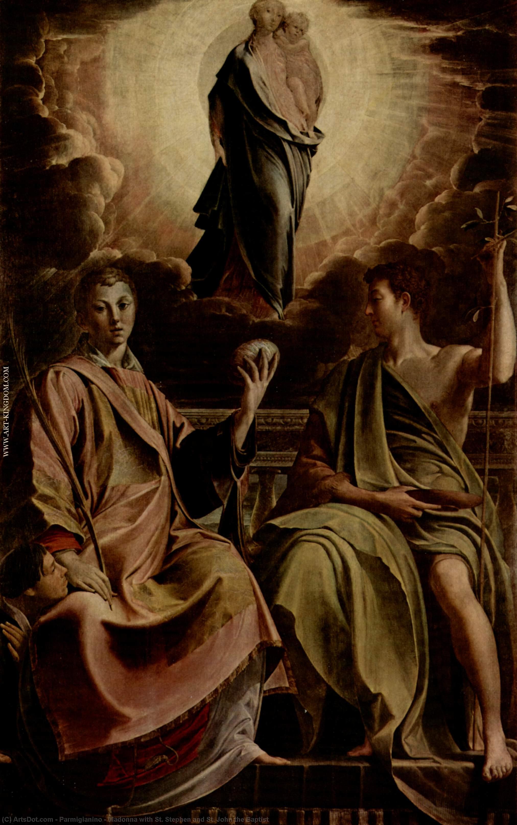 Buy Museum Art Reproductions Madonna with St. Stephen and St. John the Baptist, 1540 by Parmigianino (1503-1540, Italy) | ArtsDot.com