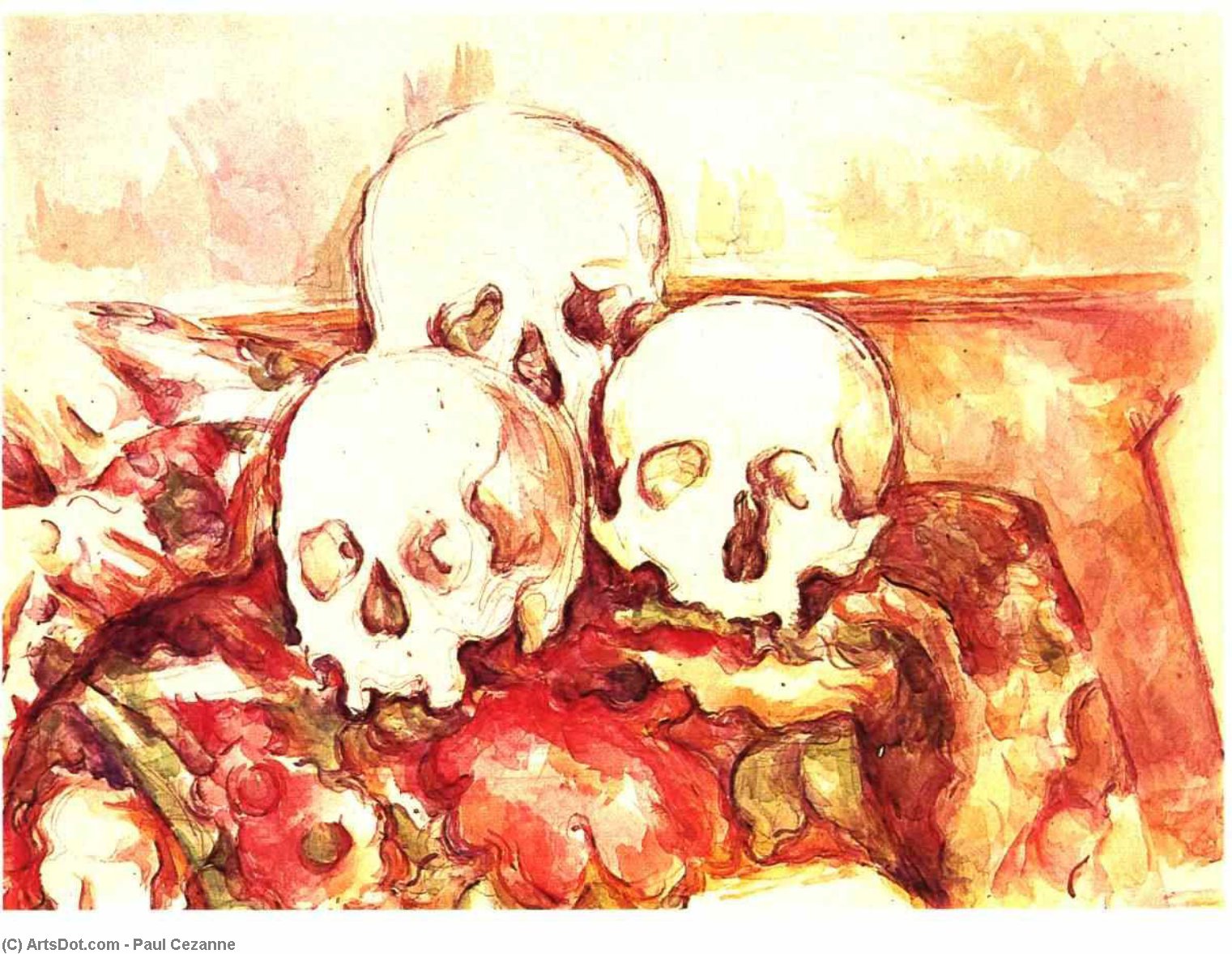 Buy Museum Art Reproductions Still life with three skulls, 1903 by Paul Cezanne (1839-1906, France) | ArtsDot.com