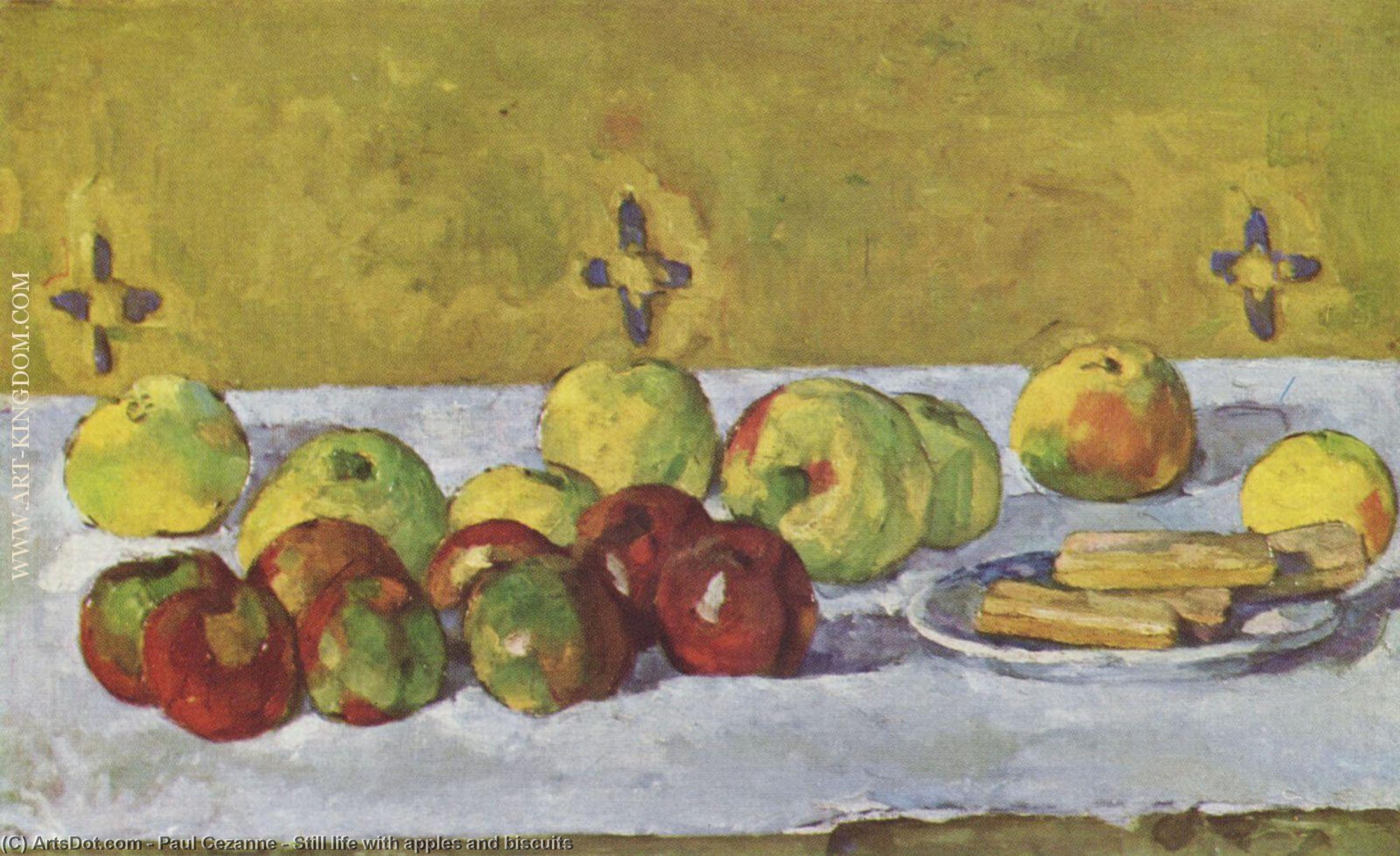 Order Oil Painting Replica Still life with apples and biscuits, 1877 by Paul Cezanne (1839-1906, France) | ArtsDot.com