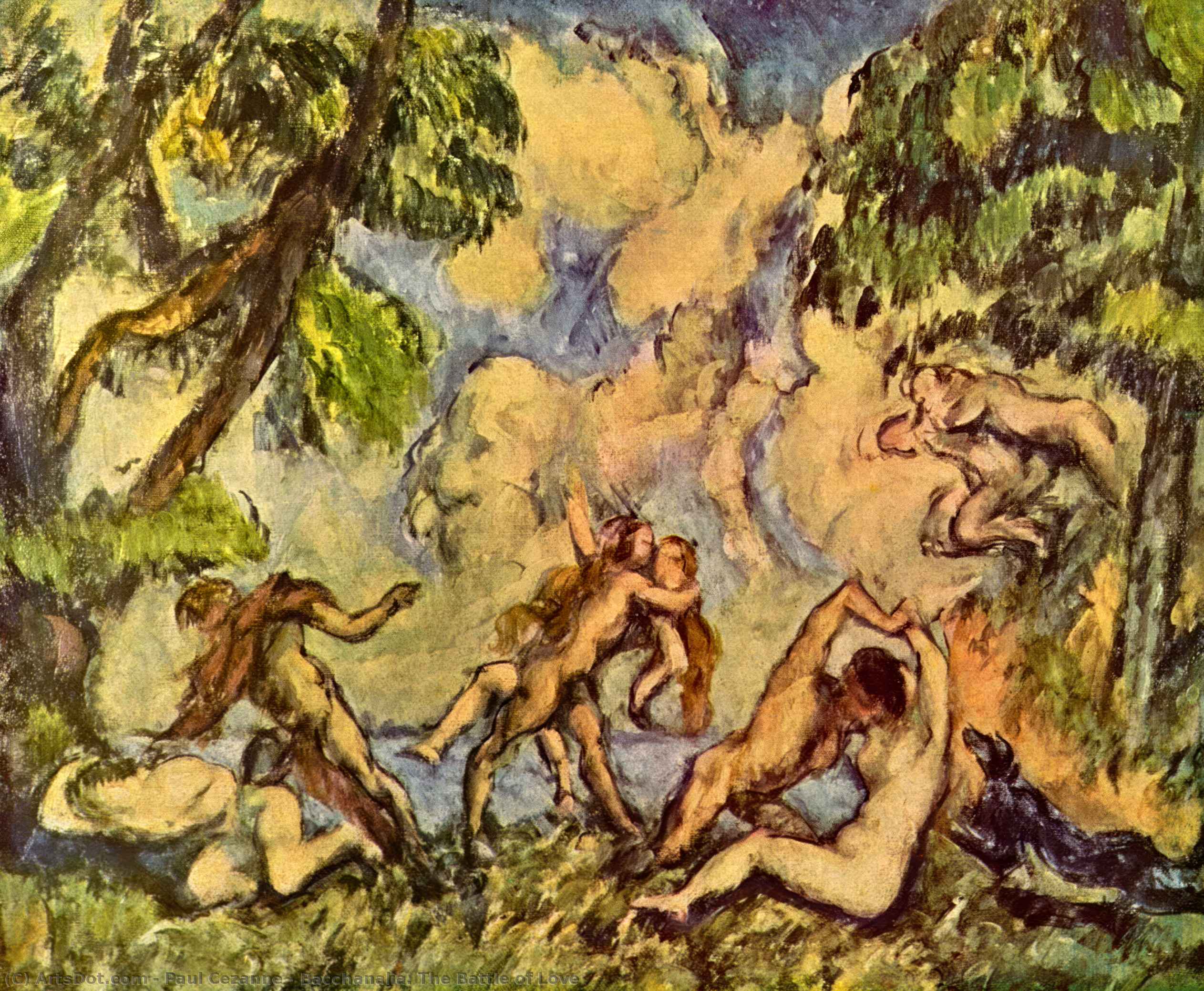 Order Oil Painting Replica Bacchanalia. The Battle of Love, 1880 by Paul Cezanne (1839-1906, France) | ArtsDot.com
