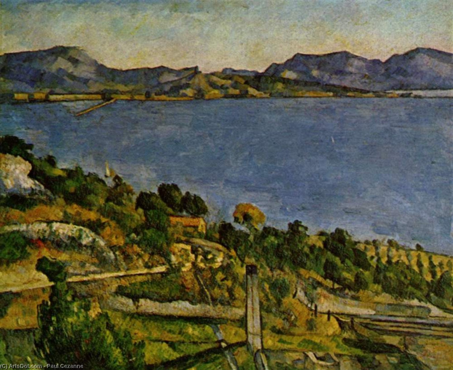 Buy Museum Art Reproductions Sea at L`Estaque, 1885 by Paul Cezanne (1839-1906, France) | ArtsDot.com