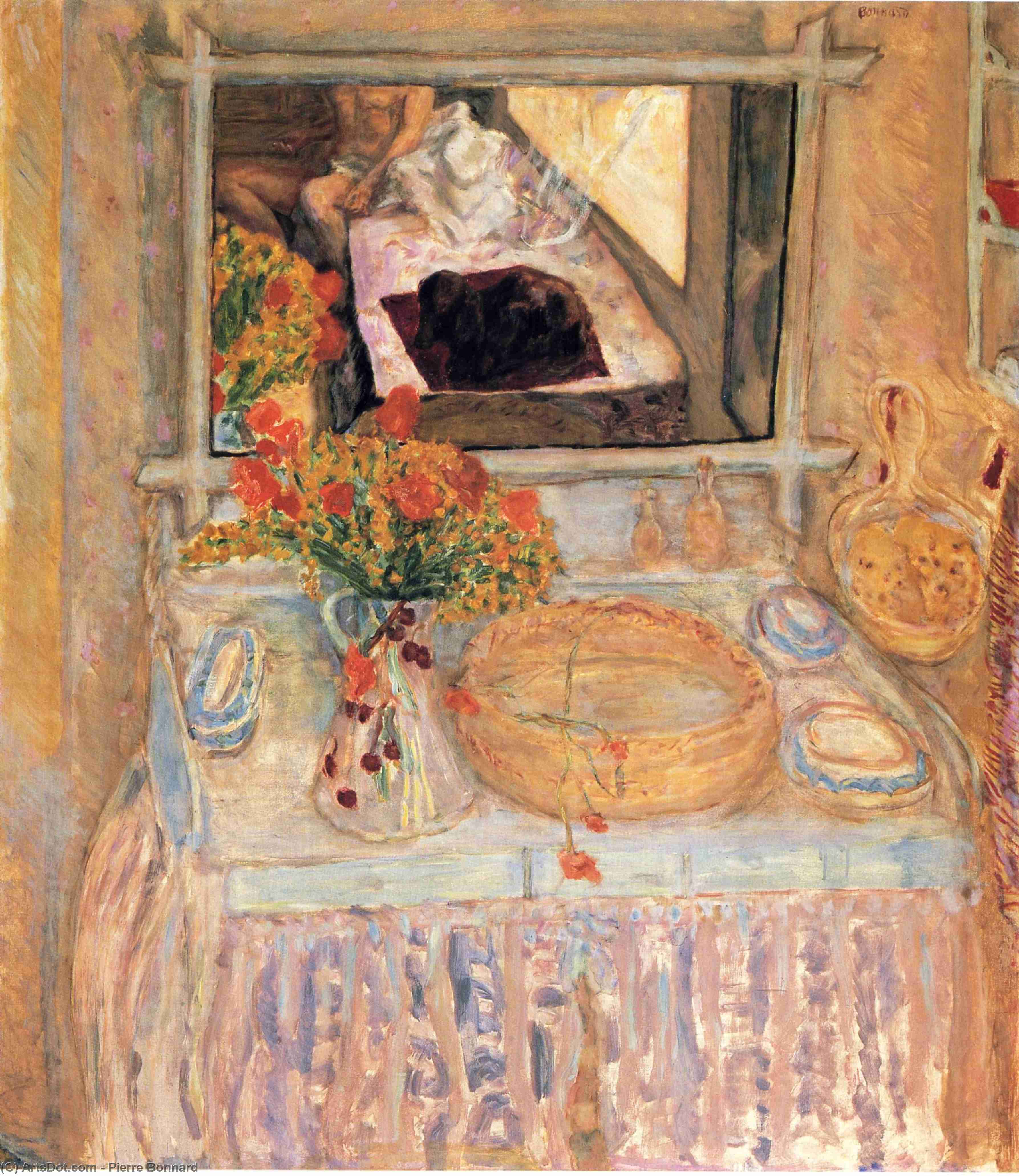 Buy Museum Art Reproductions Toilet with a bouquet red and yellow, 1913 by Pierre Bonnard (1867-1947, France) | ArtsDot.com