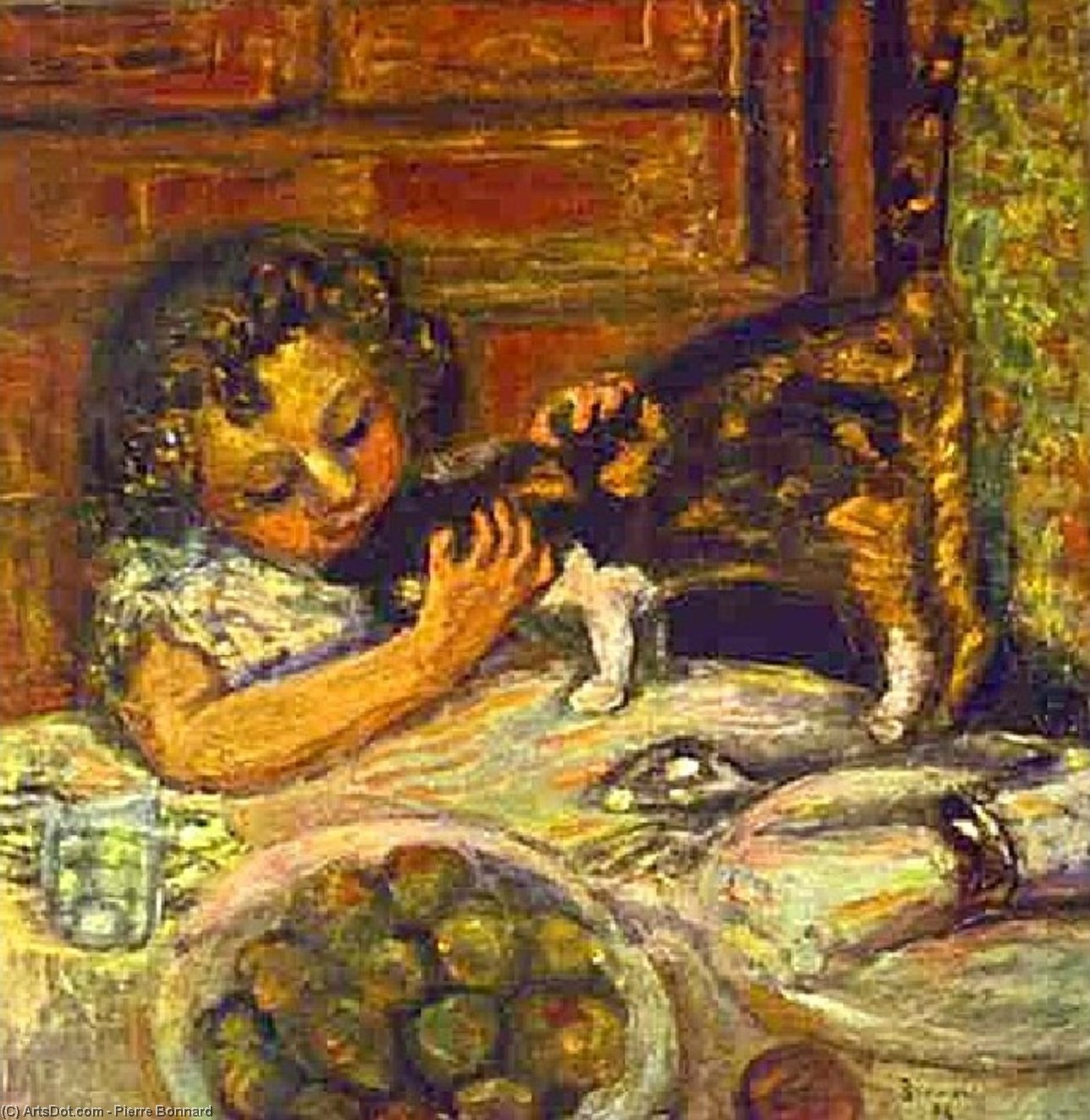 Buy Museum Art Reproductions Little Girl with a Cat, 1899 by Pierre Bonnard (1867-1947, France) | ArtsDot.com