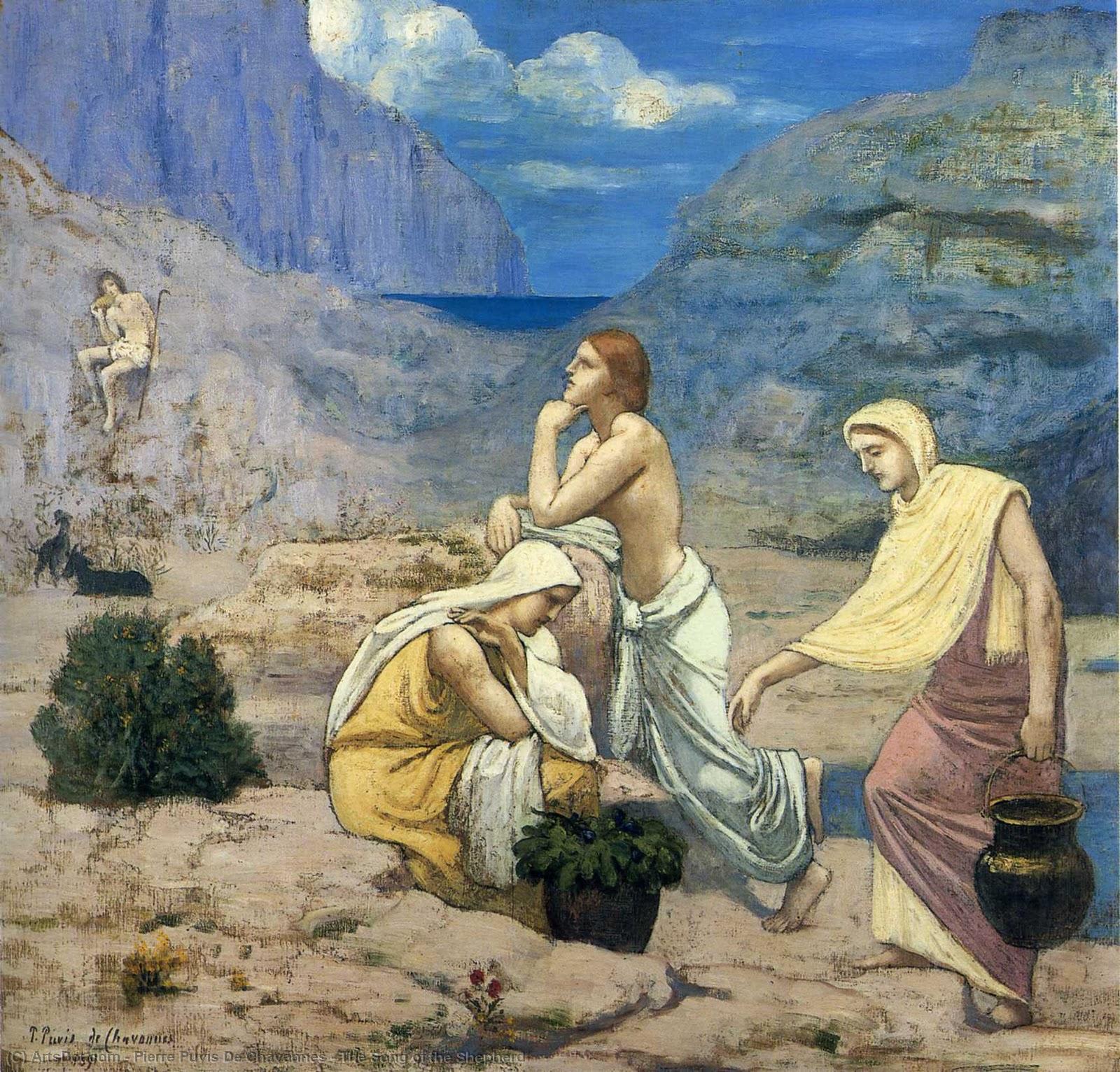 Order Oil Painting Replica The Song of the Shepherd, 1891 by Pierre Puvis De Chavannes (1824-1898, France) | ArtsDot.com