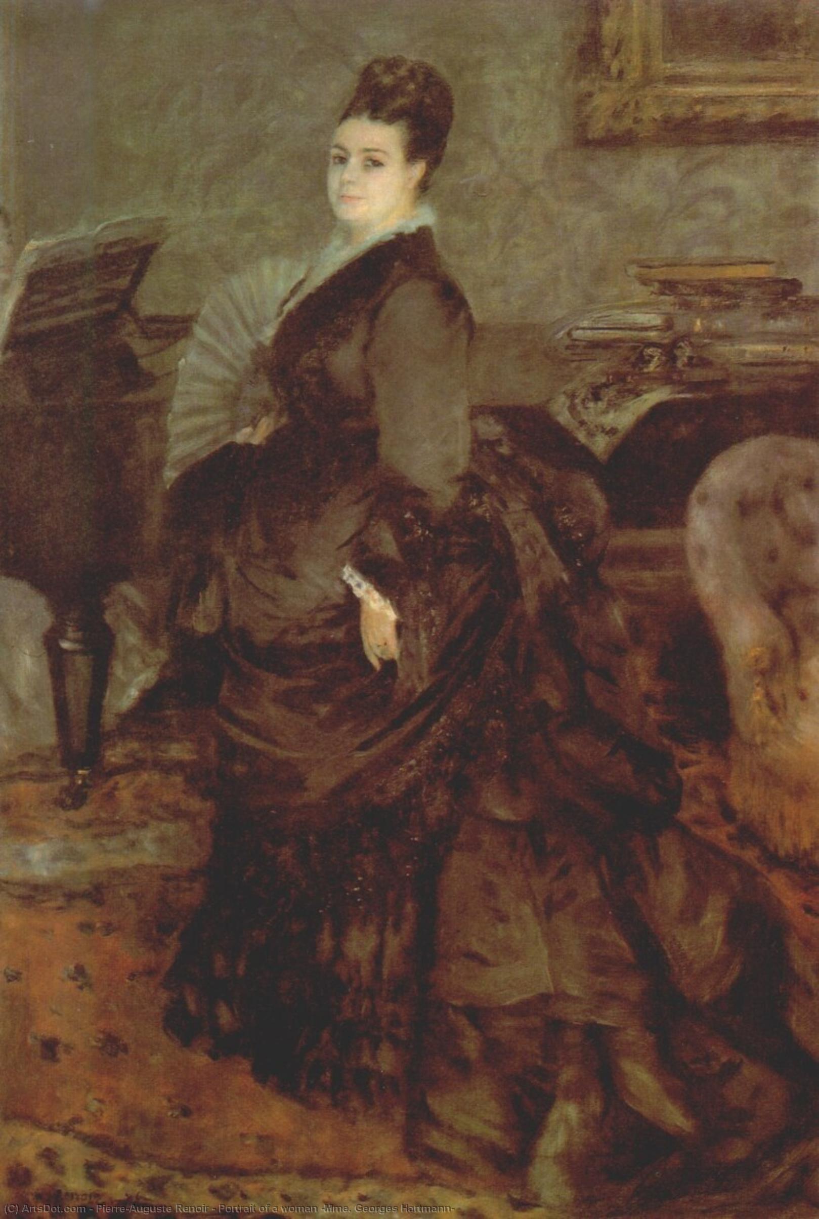 Order Artwork Replica Portrait of a woman (Mme. Georges Hartmann), 1874 by Pierre-Auguste Renoir (1841-1919, France) | ArtsDot.com