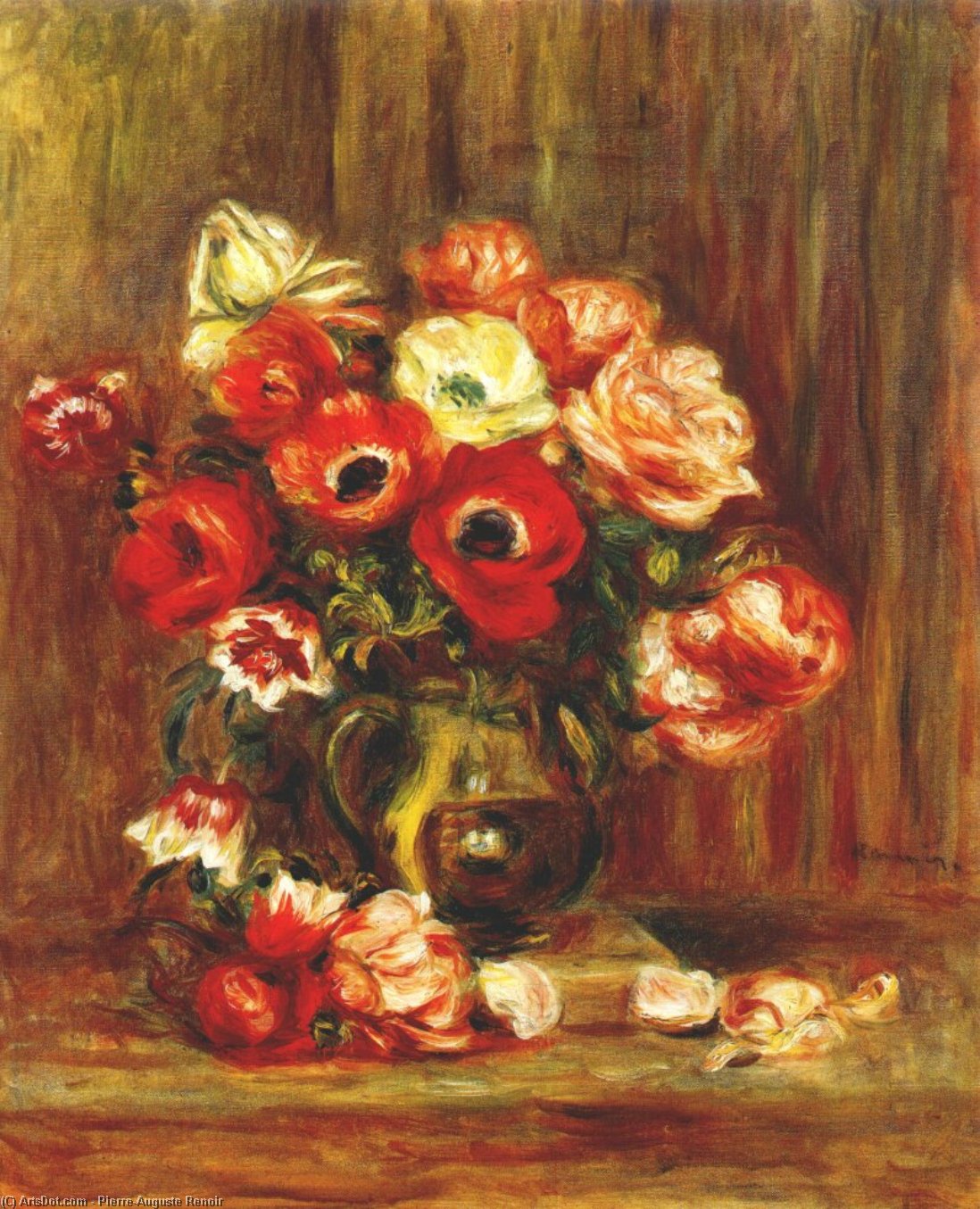Order Art Reproductions Still life with anemones, 1900 by Pierre-Auguste Renoir (1841-1919, France) | ArtsDot.com