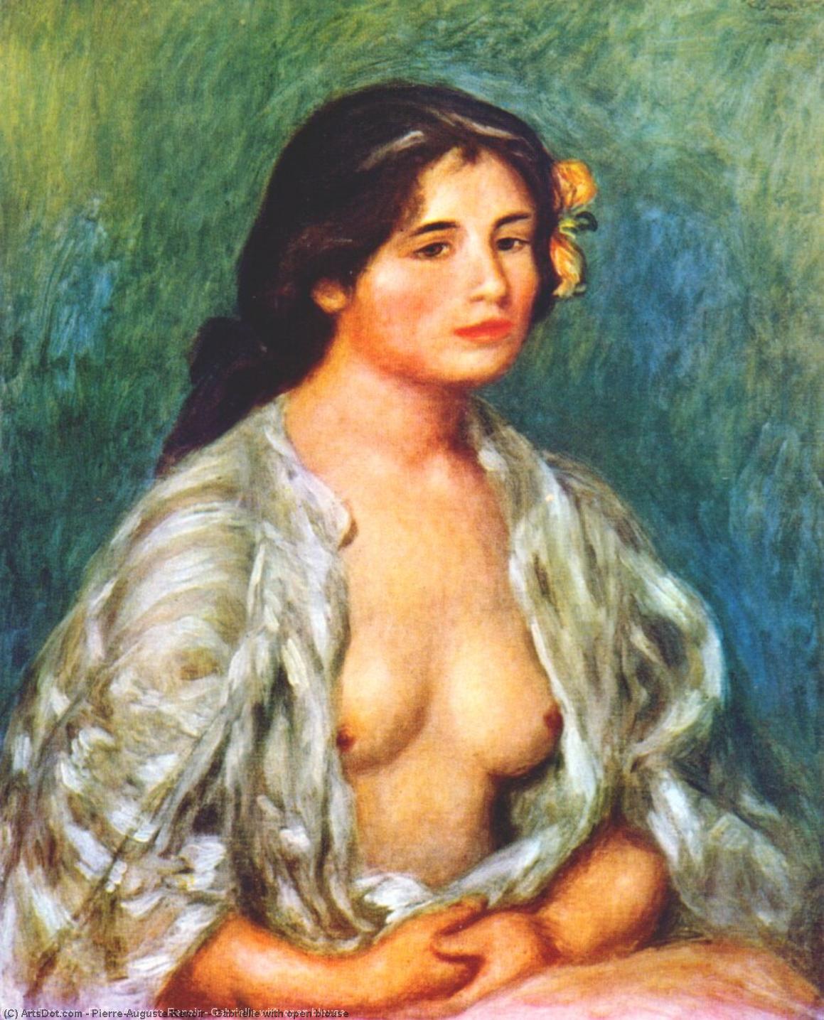 Order Oil Painting Replica Gabrielle with open blouse, 1907 by Pierre-Auguste Renoir (1841-1919, France) | ArtsDot.com