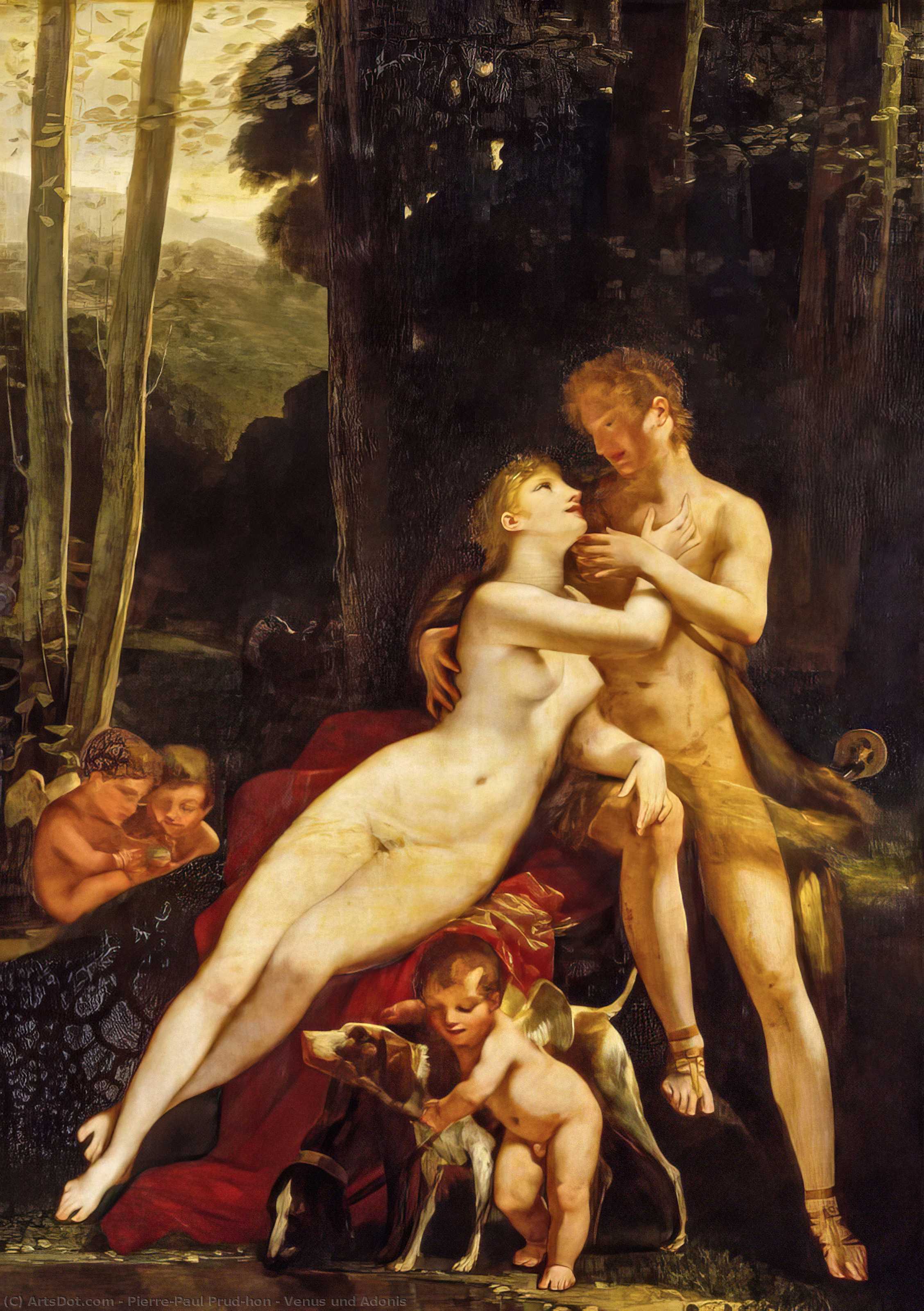 Order Paintings Reproductions Venus und Adonis, 1800 by Pierre-Paul Prud'hon (1758-1823, France) | ArtsDot.com