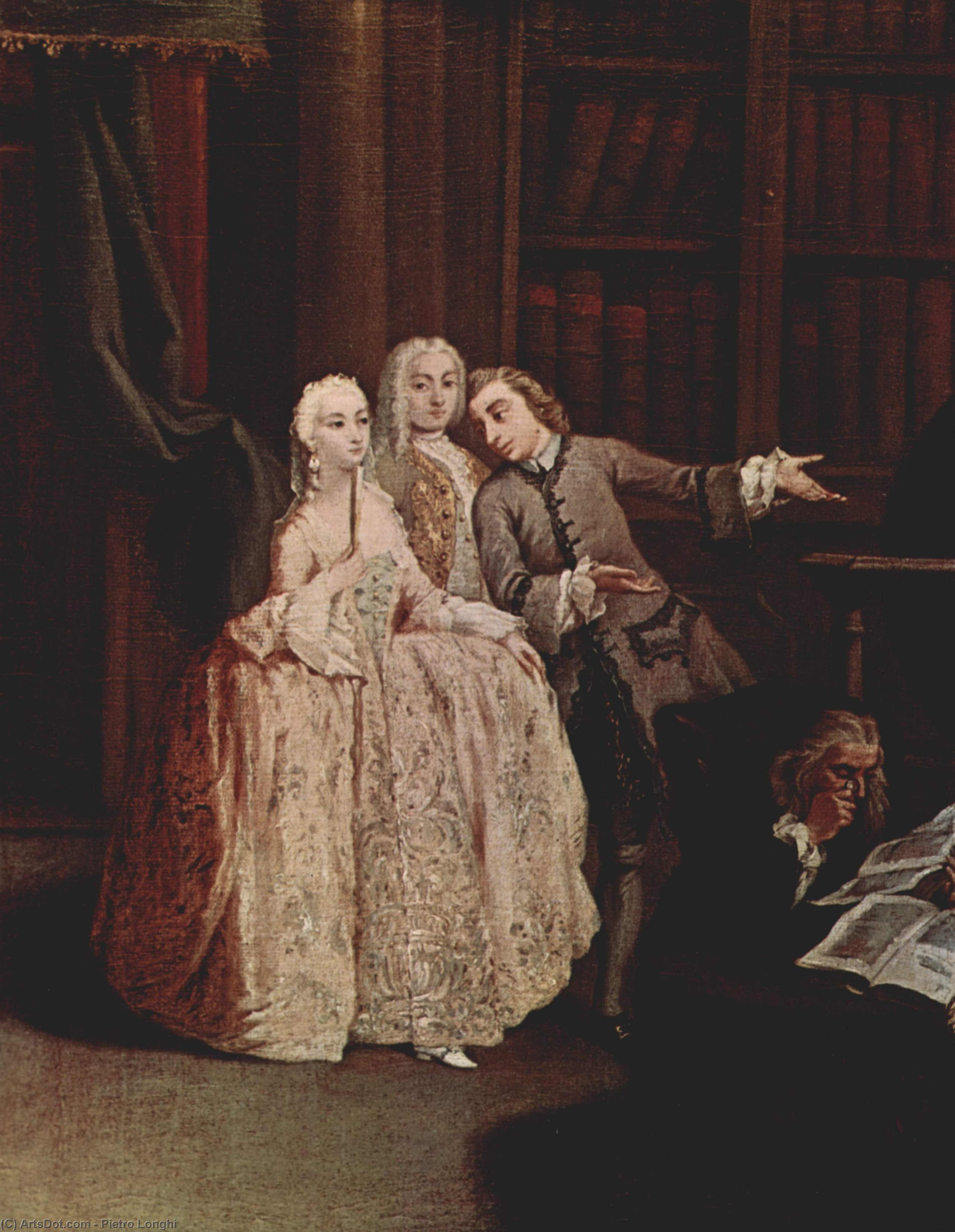 Buy Museum Art Reproductions Visit to a library by Pietro Longhi (1701-1785, Italy) | ArtsDot.com