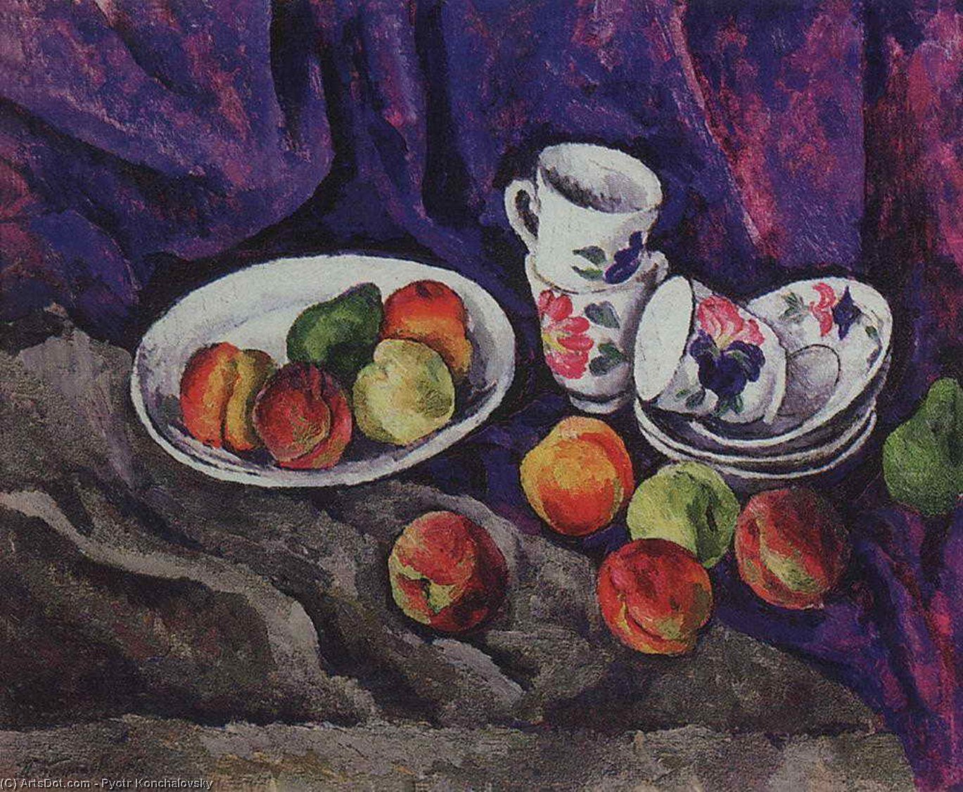 Buy Museum Art Reproductions Still Life. Peaches., 1916 by Pyotr Konchalovsky (Inspired By) (1876-1956, Russia) | ArtsDot.com