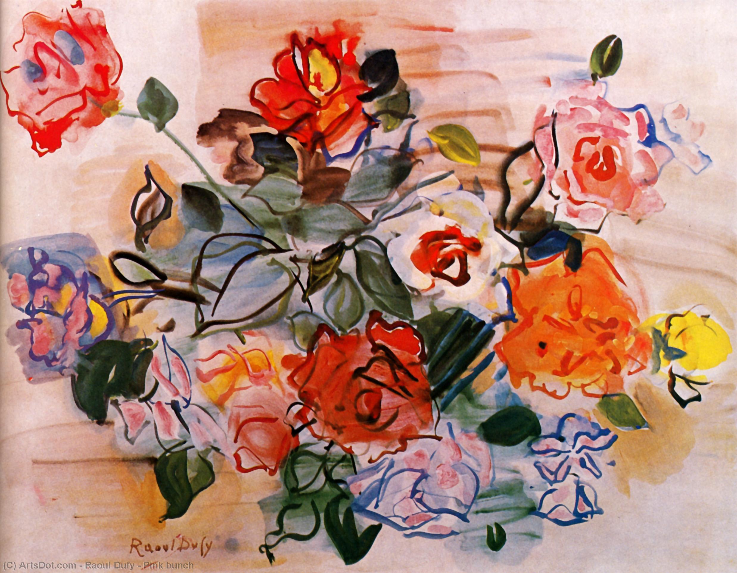 Order Paintings Reproductions Pink bunch, 1940 by Raoul Dufy (Inspired By) (1877-1953, France) | ArtsDot.com