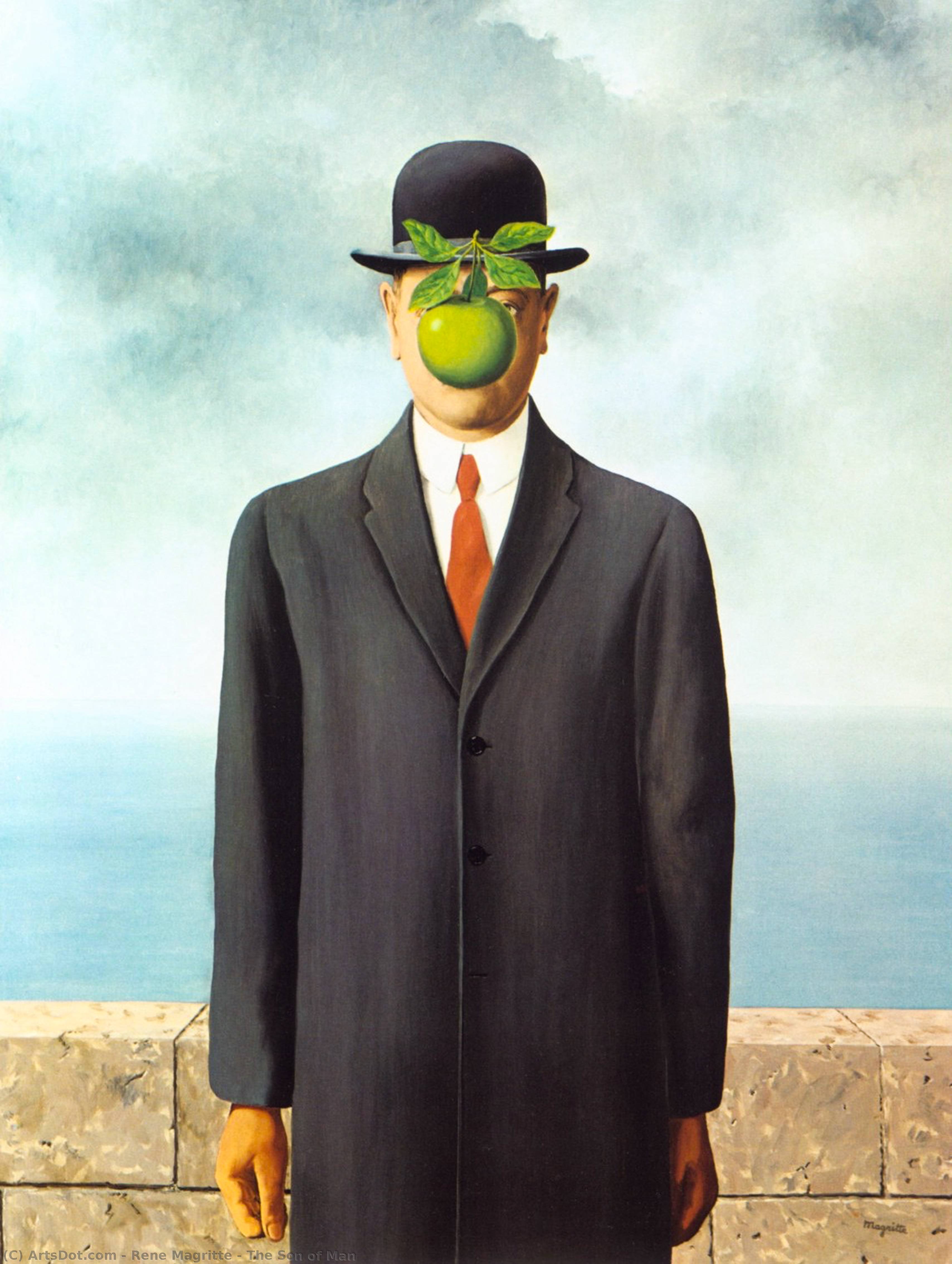 Buy Museum Art Reproductions The Son of Man, 1964 by Rene Magritte (Inspired By) (1898-1967, Belgium) | ArtsDot.com