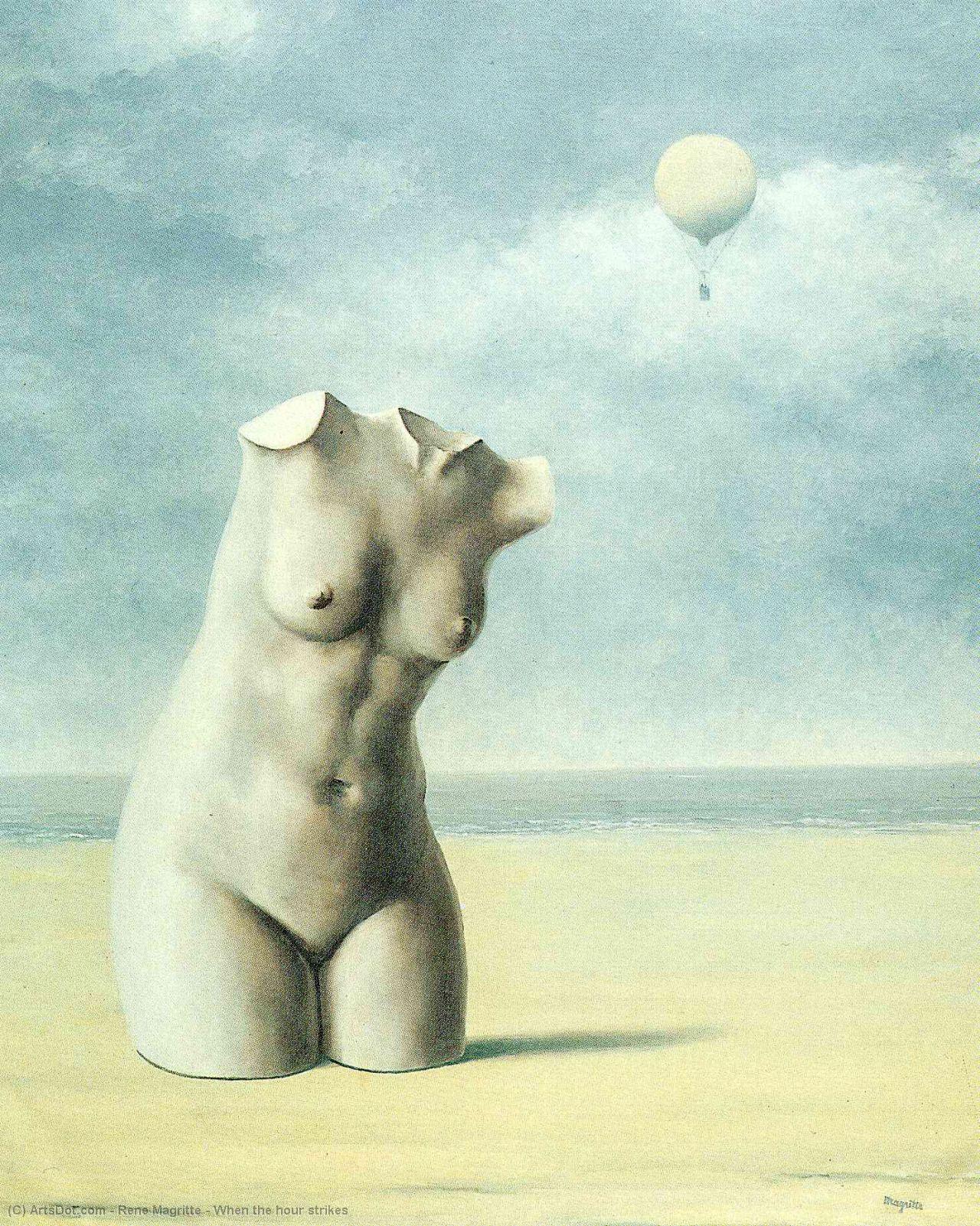 Order Oil Painting Replica When the hour strikes, 1965 by Rene Magritte (Inspired By) (1898-1967, Belgium) | ArtsDot.com